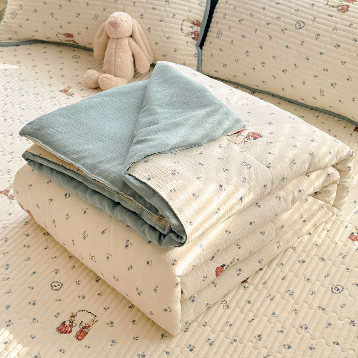 91家纺网 家纺一手货源 找家纺 （总）玉海棠家纺 2026新款A类云感双层纱7A抗菌夏被夏凉被空调被四件套