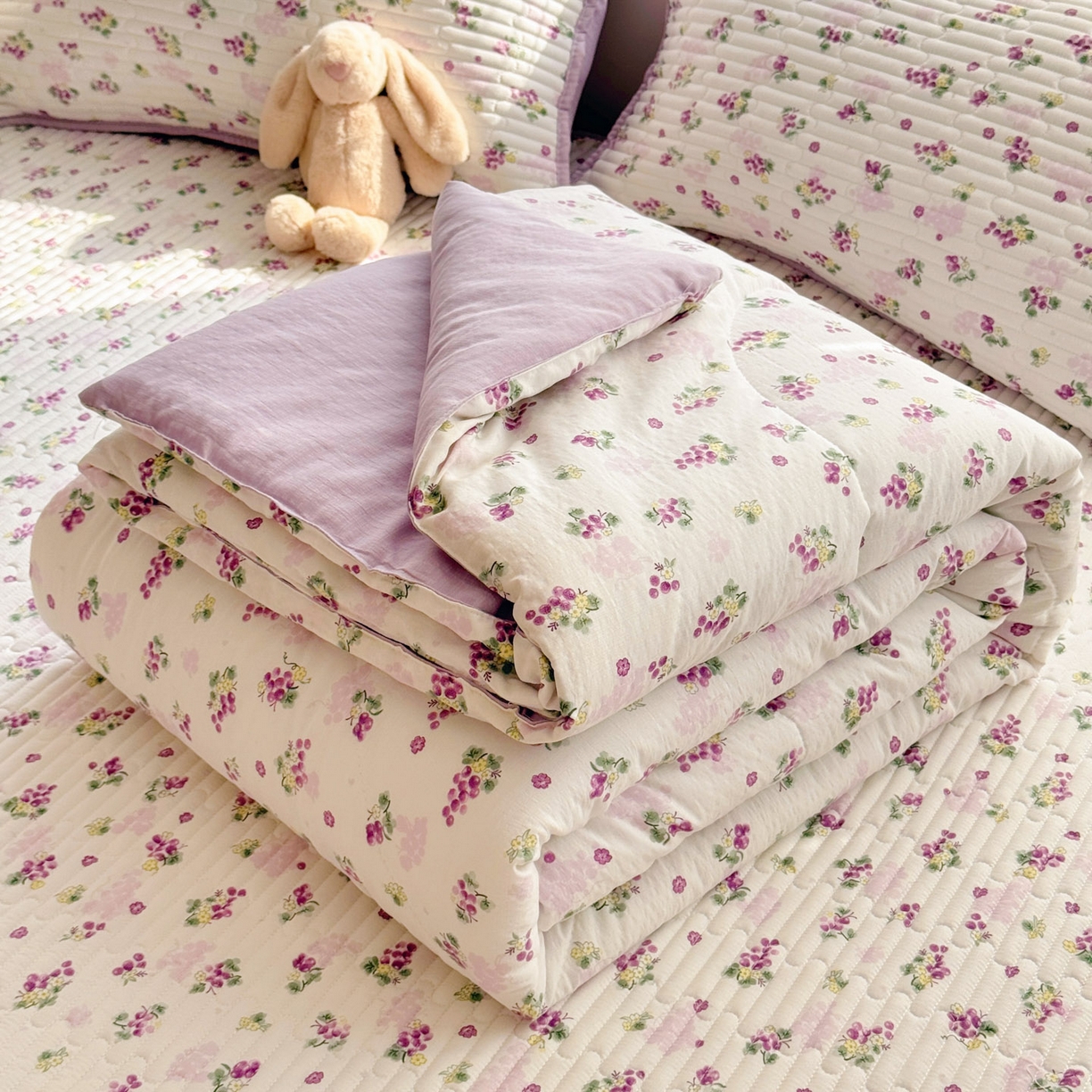 91家纺网 家纺一手货源 找家纺 （总）玉海棠家纺 2026新款A类云感双层纱7A抗菌夏被夏凉被空调被四件套