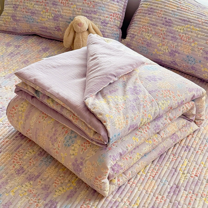 91家纺网 家纺一手货源 找家纺 （总）玉海棠家纺 2026新款A类云感双层纱7A抗菌夏被夏凉被空调被四件套