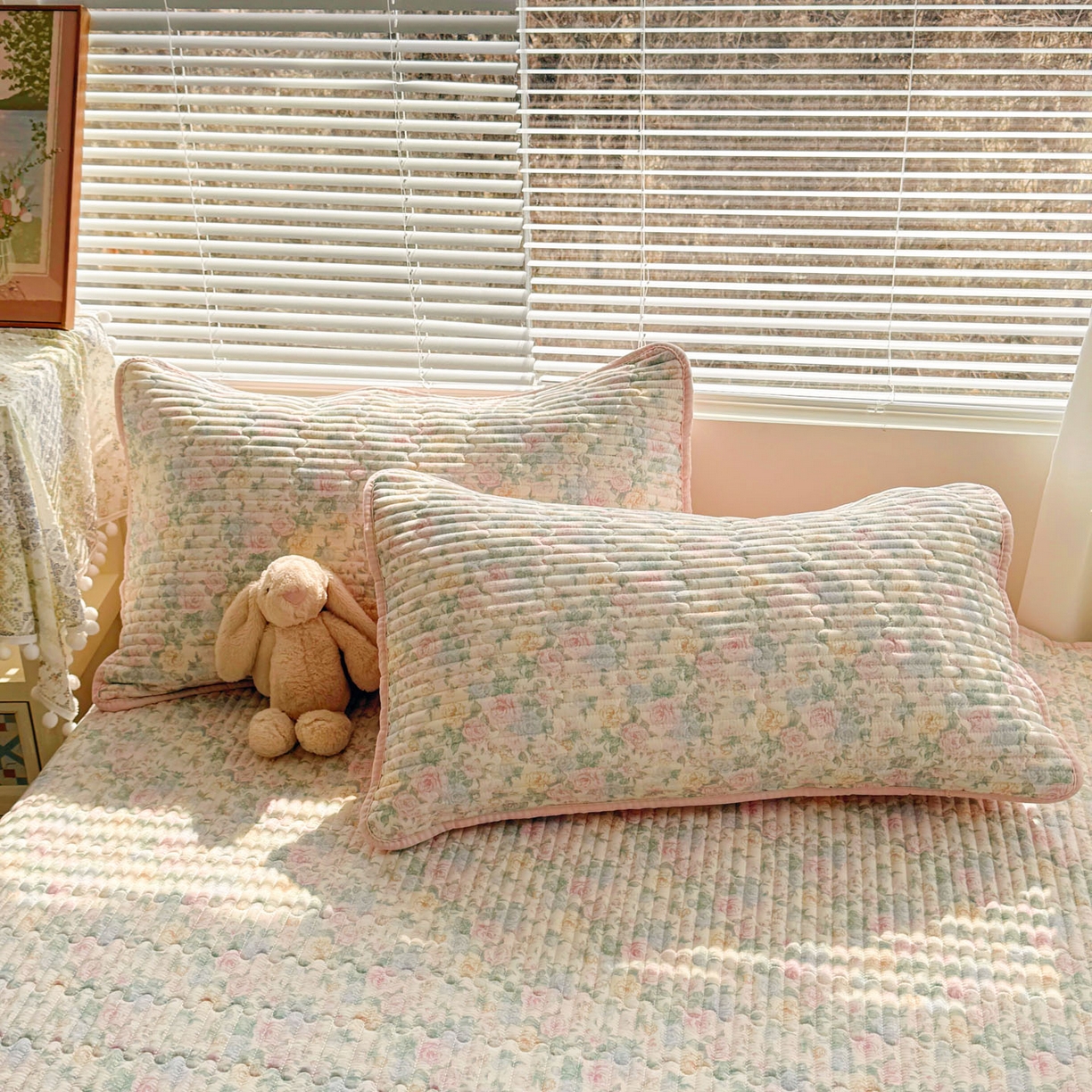 91家纺网 家纺一手货源 找家纺 玉海棠家纺 2026新款A类云感双层纱7A抗菌夏被夏凉被空调被四件套 繁华里