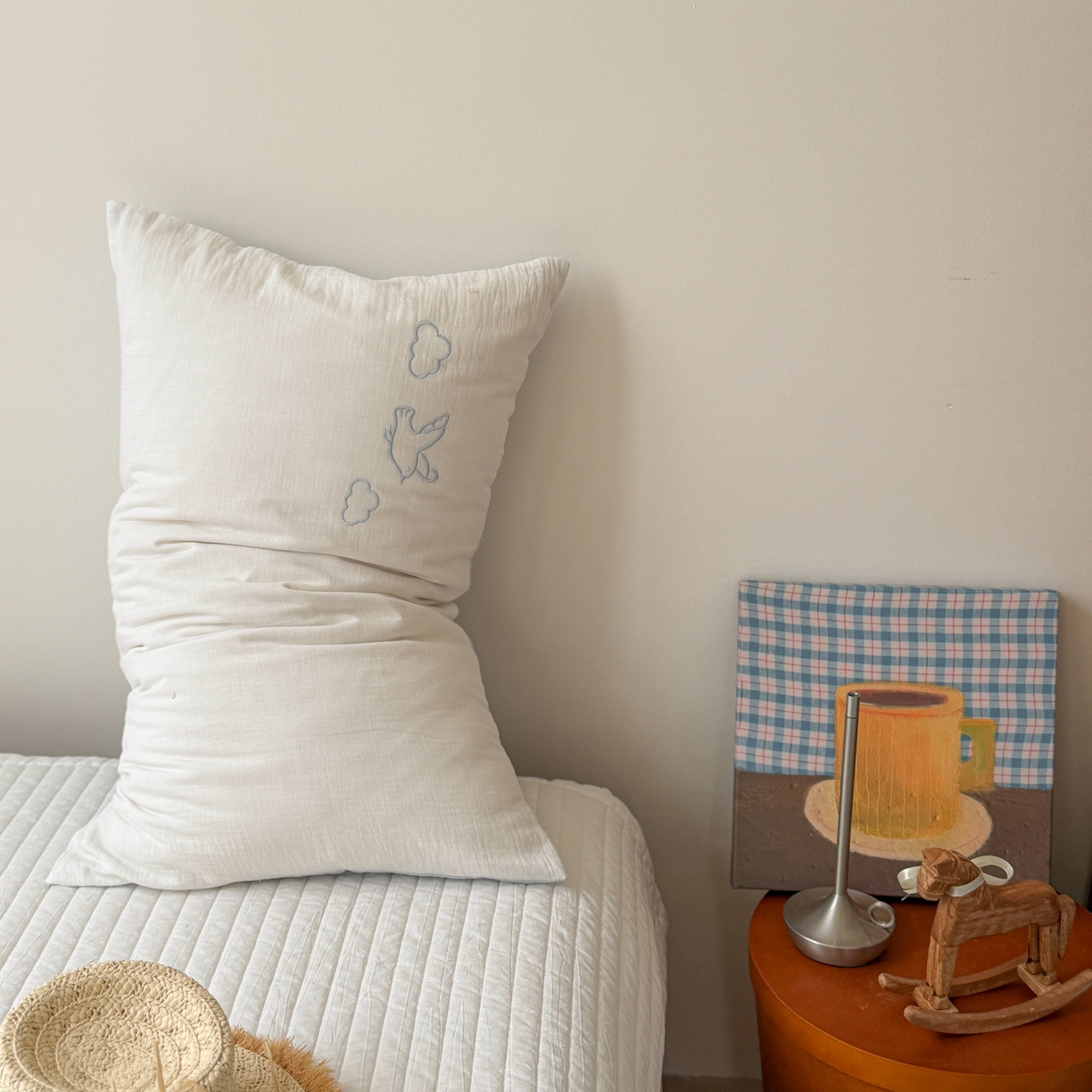 91家纺网 家纺一手货源 找家纺 FORTWO家纺原创设计（FOR TWO家纺） 2026新款双层纱单品枕套单枕套枕套单件 海鸥