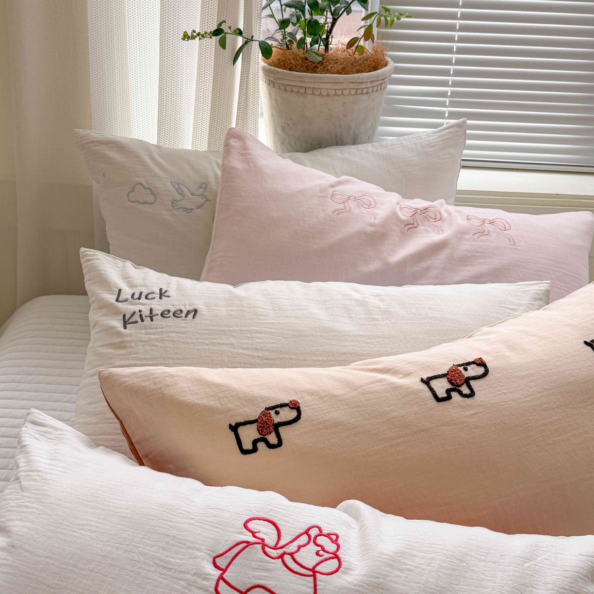 91家纺网 家纺一手货源 找家纺 （总）FORTWO家纺原创设计（FOR TWO家纺） 2026新款双层纱单品枕套单枕套枕套单件