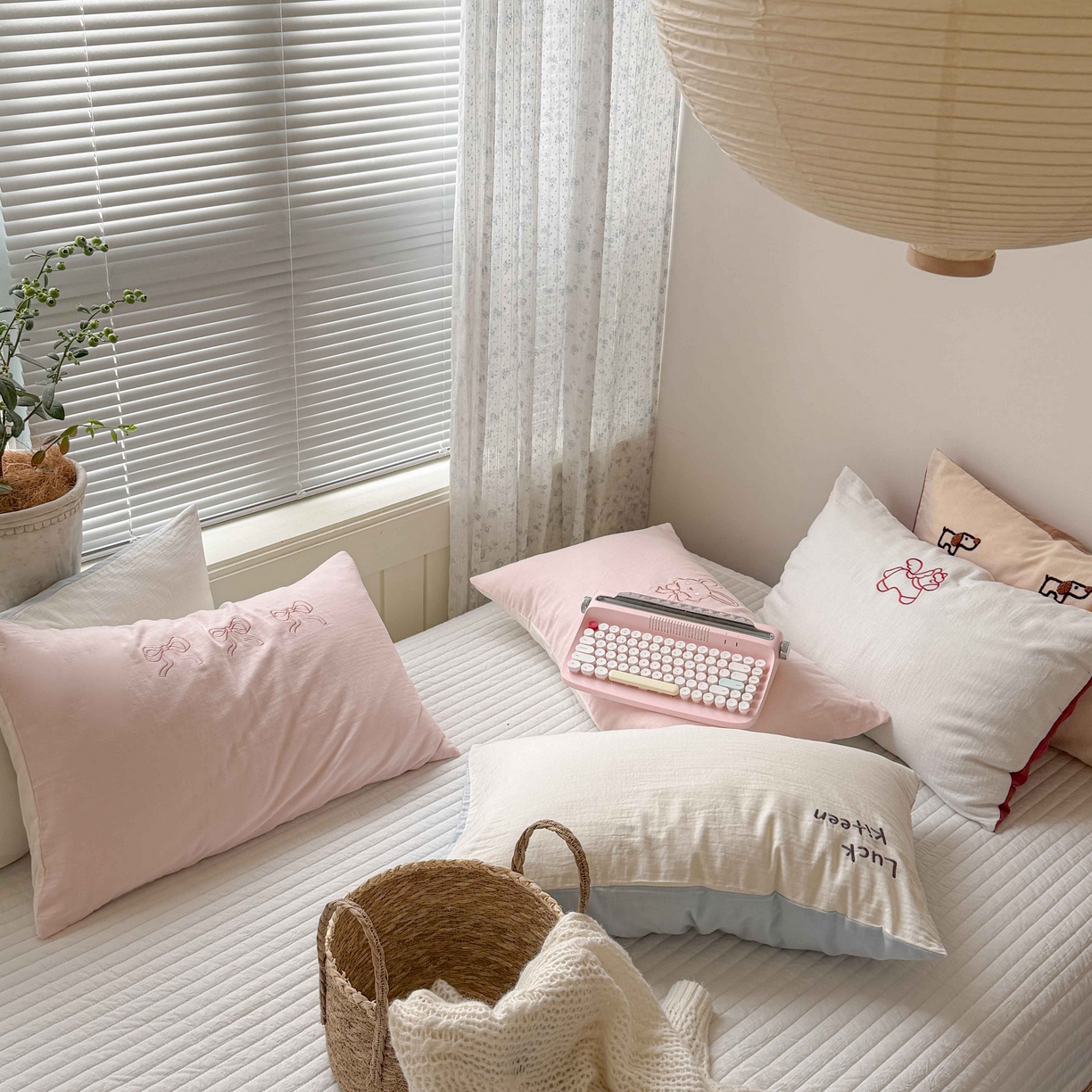 91家纺网 家纺一手货源 找家纺 FORTWO家纺原创设计（FOR TWO家纺） 2026新款双层纱单品枕套单枕套枕套单件 组合图 仅供参考