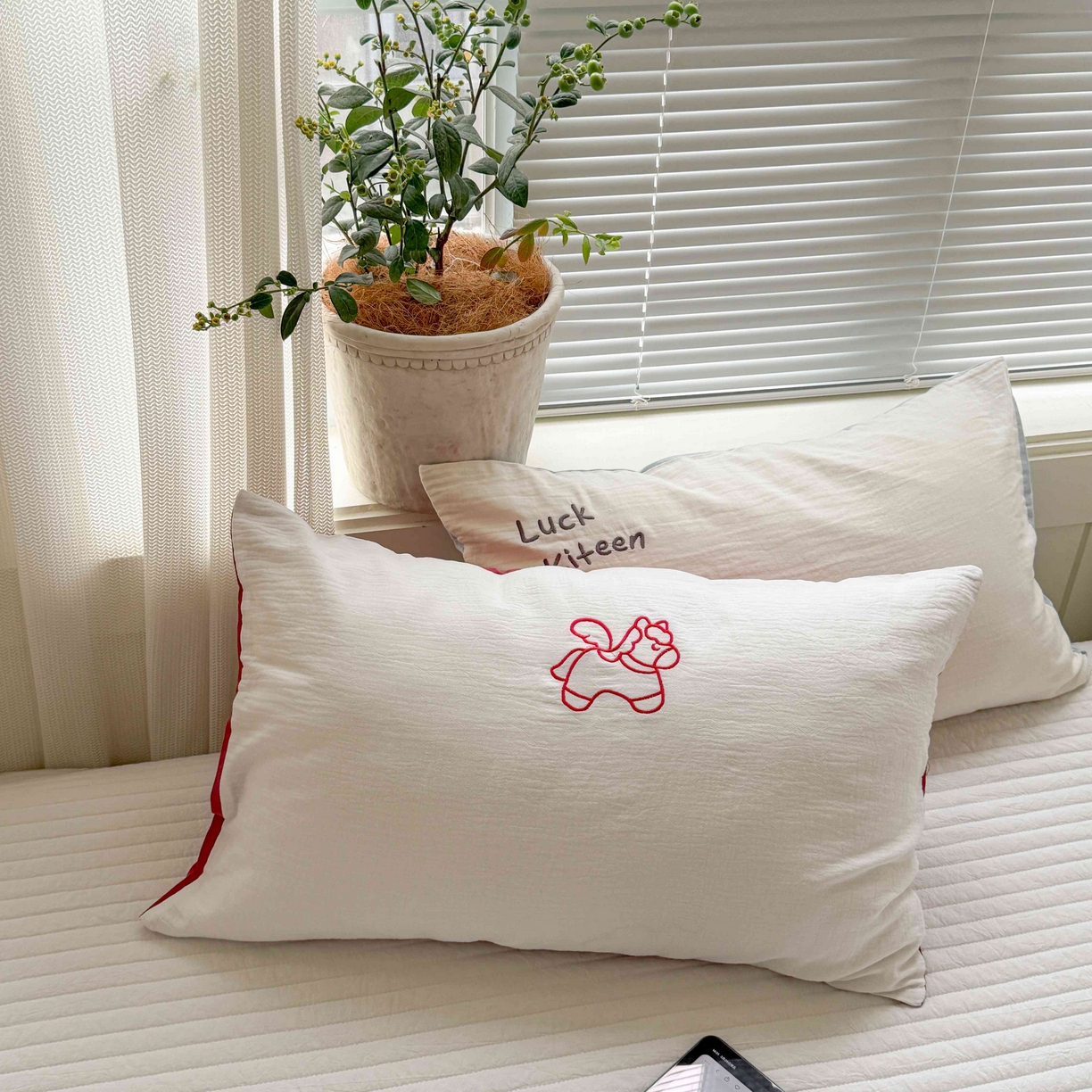 91家纺网 家纺一手货源 找家纺 （总）FORTWO家纺原创设计（FOR TWO家纺） 2026新款双层纱单品枕套单枕套枕套单件