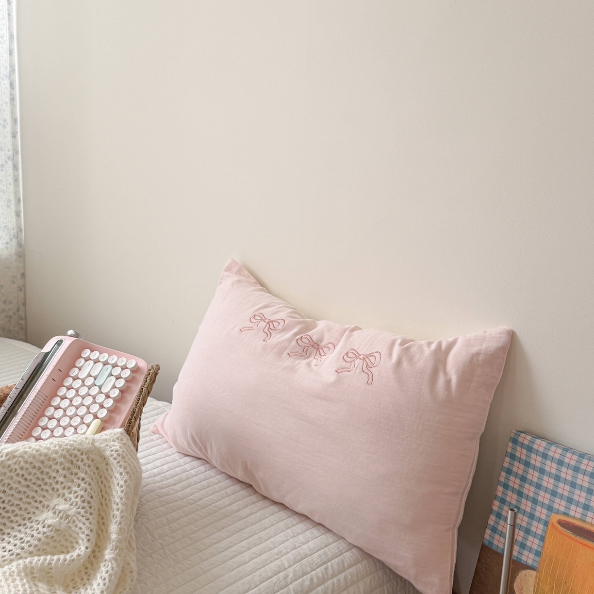 91家纺网 家纺一手货源 找家纺 （总）FORTWO家纺原创设计（FOR TWO家纺） 2026新款双层纱单品枕套单枕套枕套单件