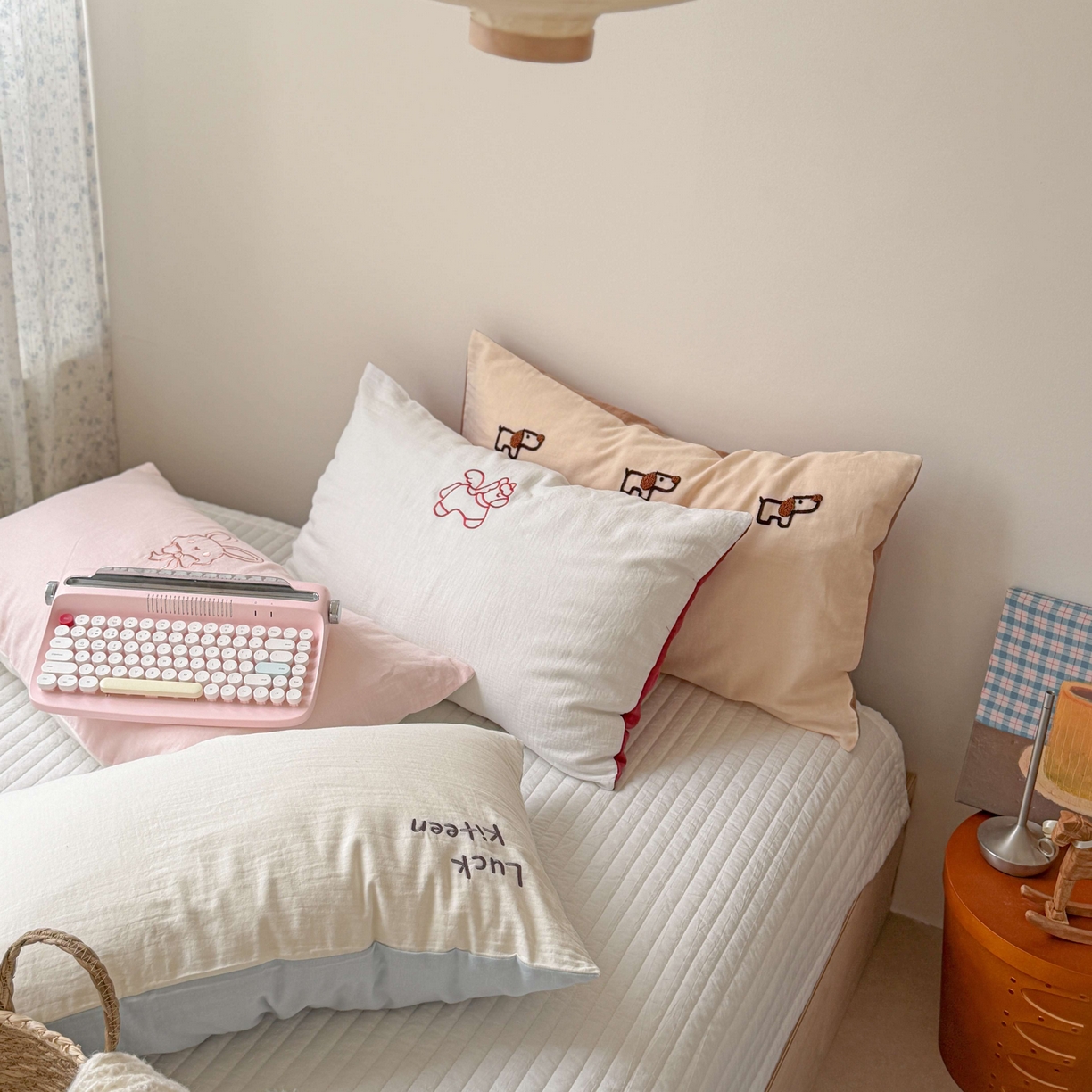 91家纺网 家纺一手货源 找家纺 FORTWO家纺原创设计（FOR TWO家纺） 2026新款双层纱单品枕套单枕套枕套单件 组合图 仅供参考