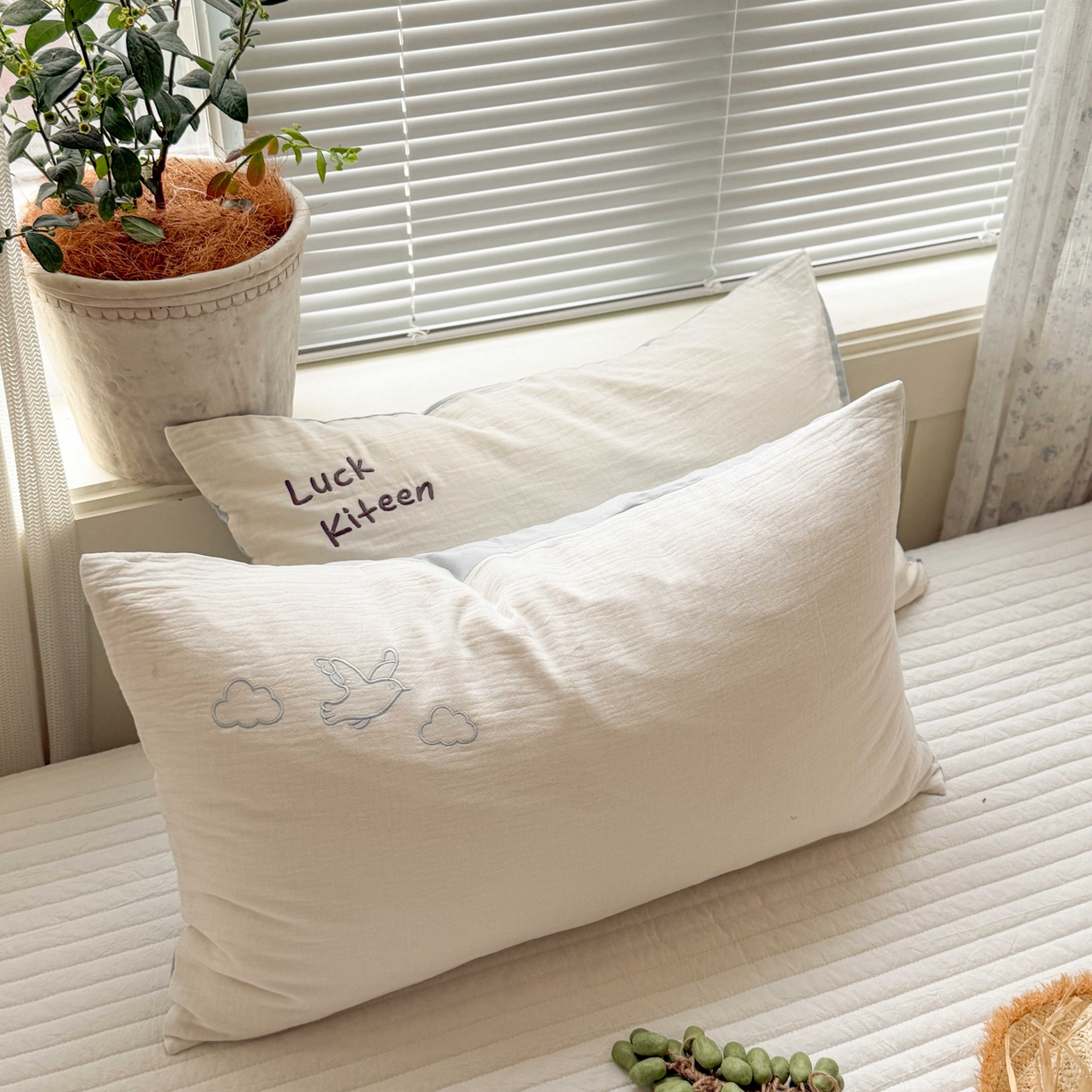 91家纺网 家纺一手货源 找家纺 （总）FORTWO家纺原创设计（FOR TWO家纺） 2026新款双层纱单品枕套单枕套枕套单件