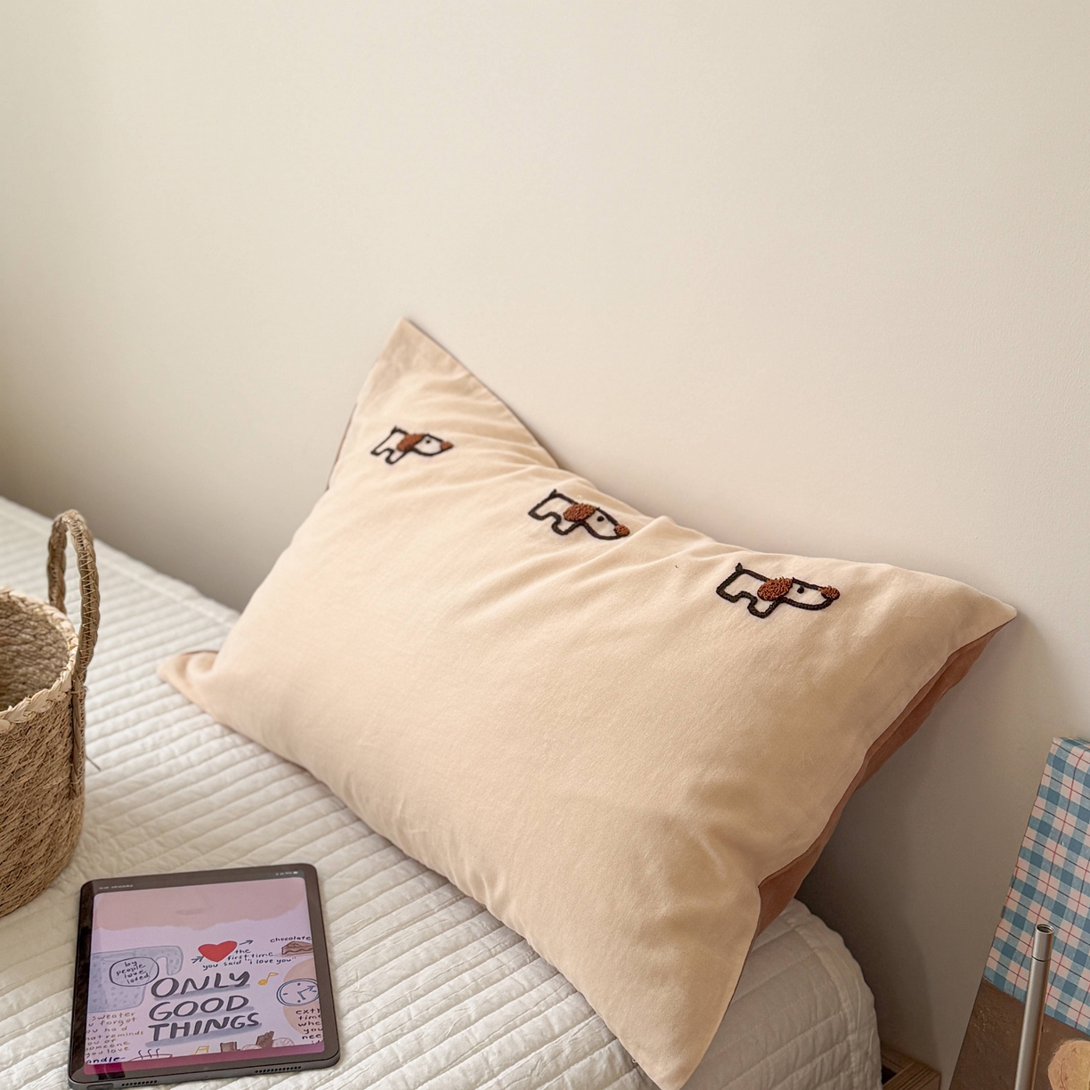 FORTWO家纺原创设计（FOR TWO家纺） 2026新款双层纱单品枕套单枕套枕套单件 线条狗