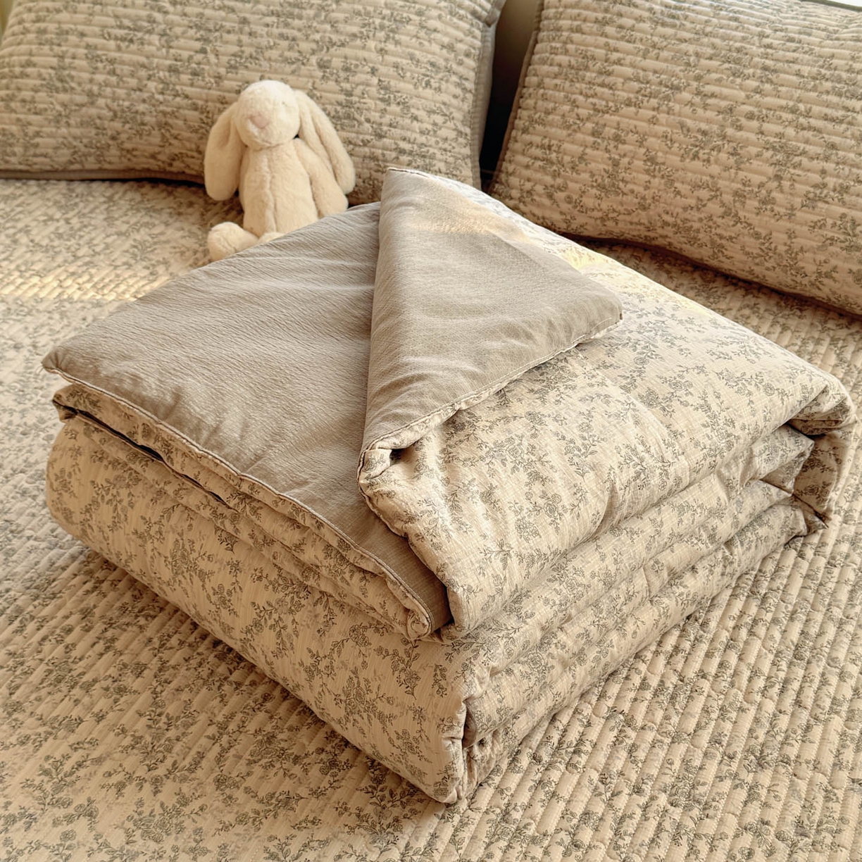 玉海棠家纺 2026新款A类云感双层纱7A抗菌夏被夏凉被空调被四件套 慕斯