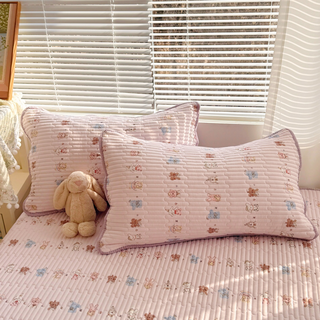 91家纺网 家纺一手货源 找家纺 玉海棠家纺 2026新款A类云感双层纱7A抗菌夏被夏凉被空调被四件套 童话故事