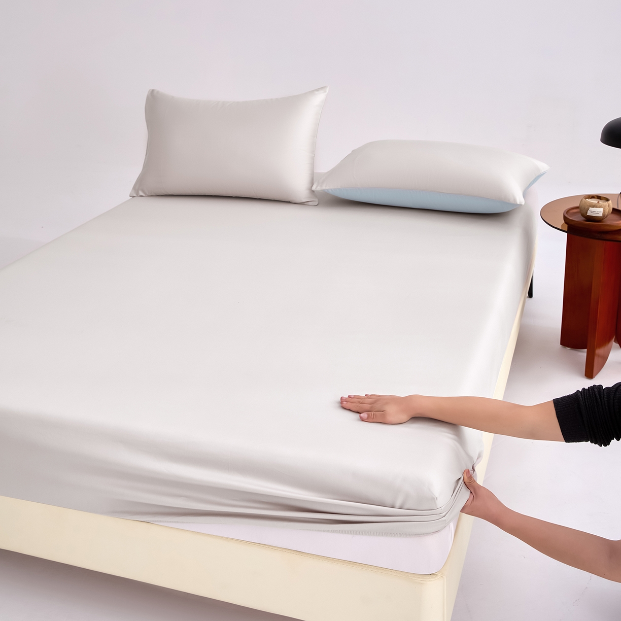 91家纺网 家纺一手货源 找家纺 （总）合欢（原天一阁） 2026新款50s双股长绒棉全棉纯棉床笠三件套