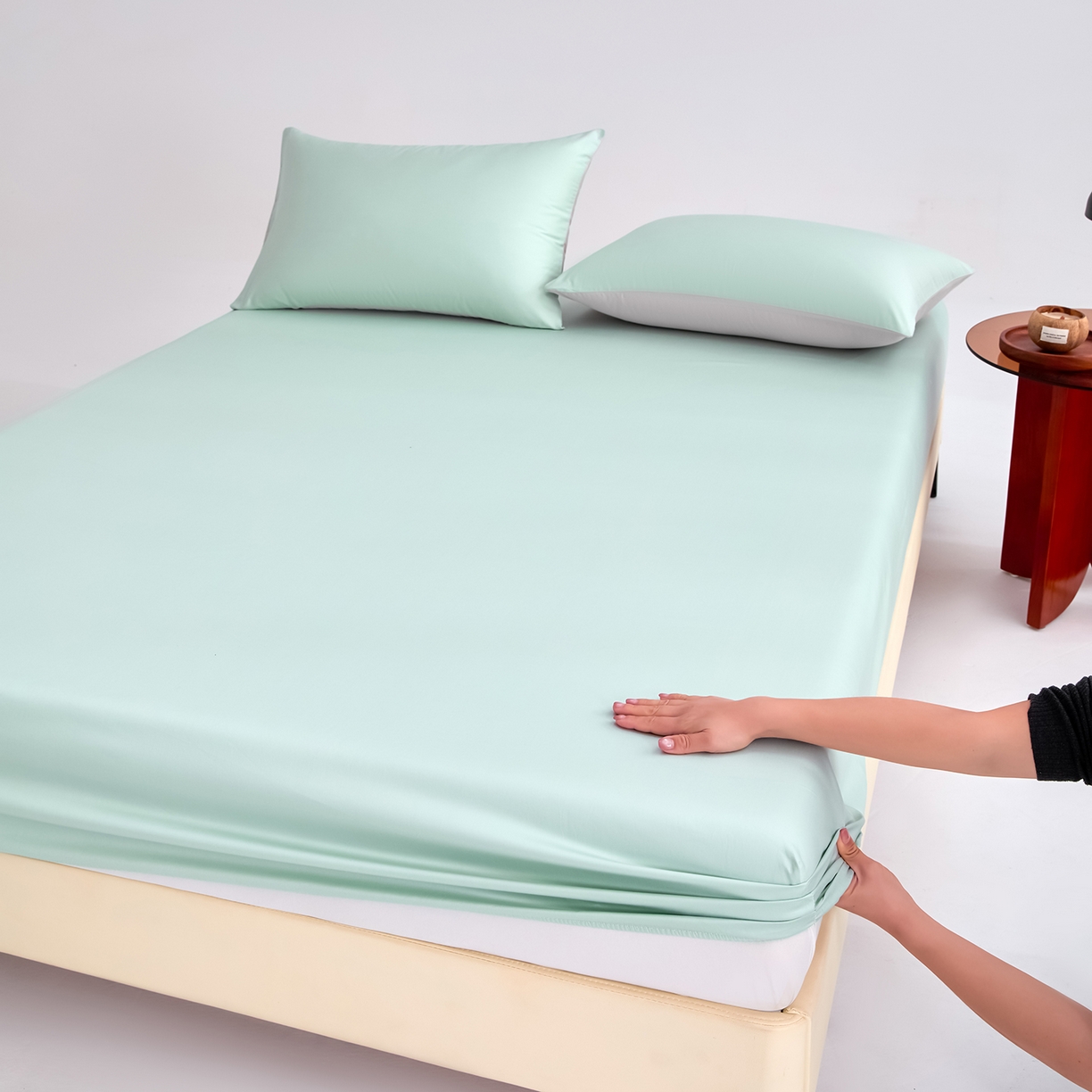 91家纺网 家纺一手货源 找家纺 （总）合欢（原天一阁） 2026新款50s双股长绒棉全棉纯棉床笠三件套