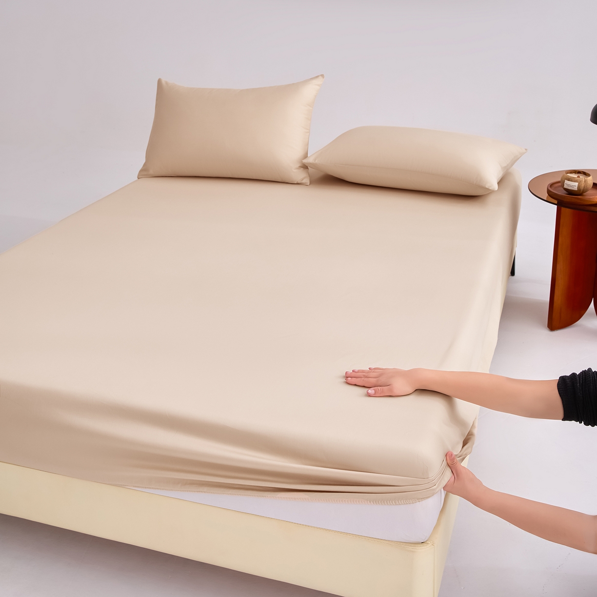 91家纺网 家纺一手货源 找家纺 （总）合欢（原天一阁） 2026新款50s双股长绒棉全棉纯棉床笠三件套