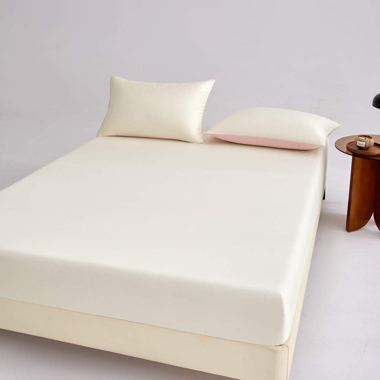 91家纺网 家纺一手货源 找家纺 合欢（原天一阁） 2026新款50s双股长绒棉全棉纯棉床笠三件套 流苏白