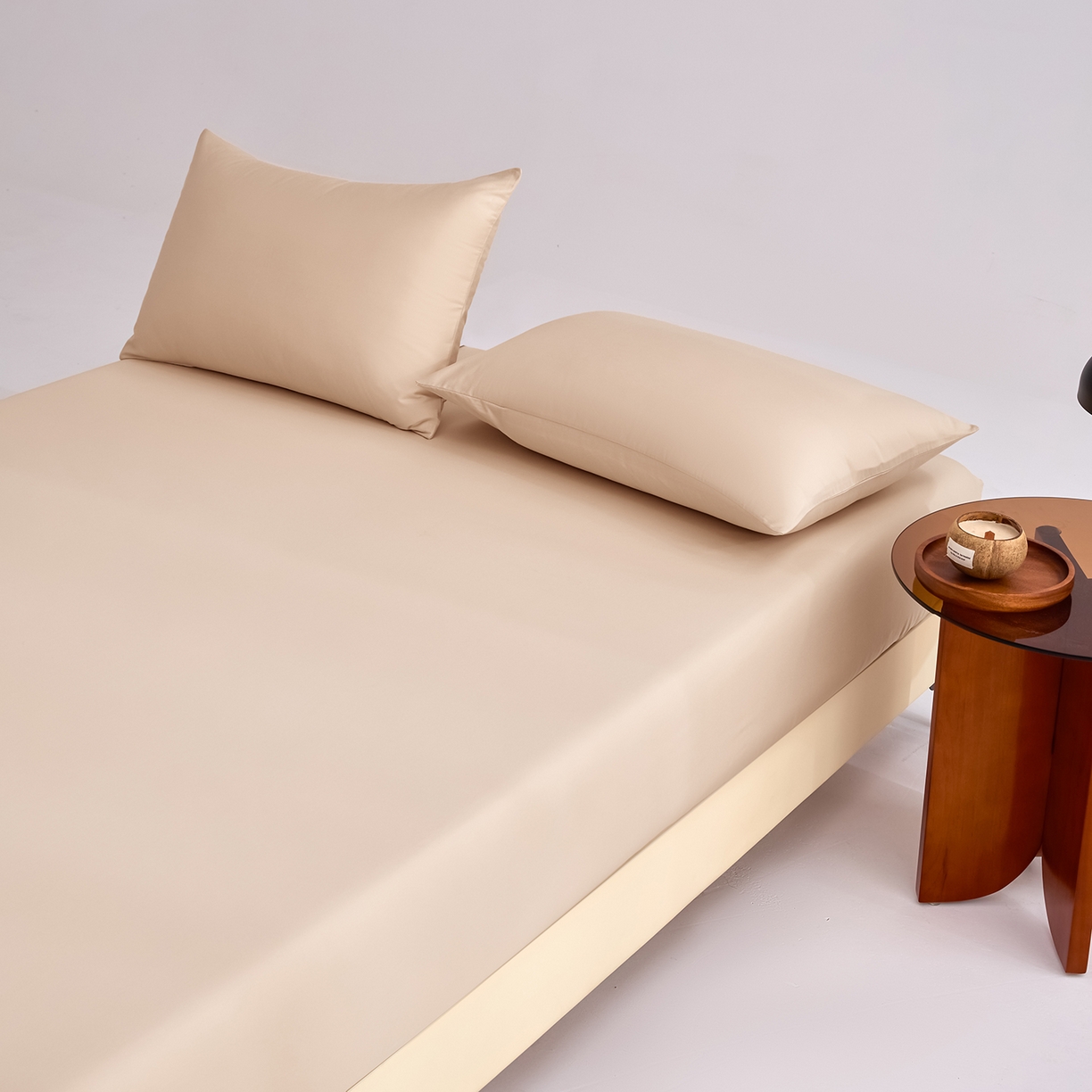 91家纺网 家纺一手货源 找家纺 合欢（原天一阁） 2026新款50s双股长绒棉全棉纯棉床笠三件套 香槟金