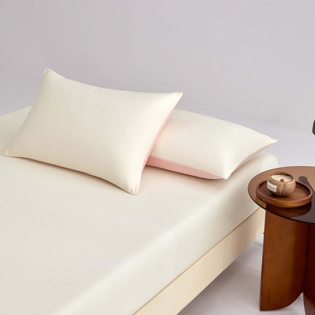 91家纺网 家纺一手货源 找家纺 合欢（原天一阁） 2026新款50s双股长绒棉全棉纯棉床笠三件套 流苏白