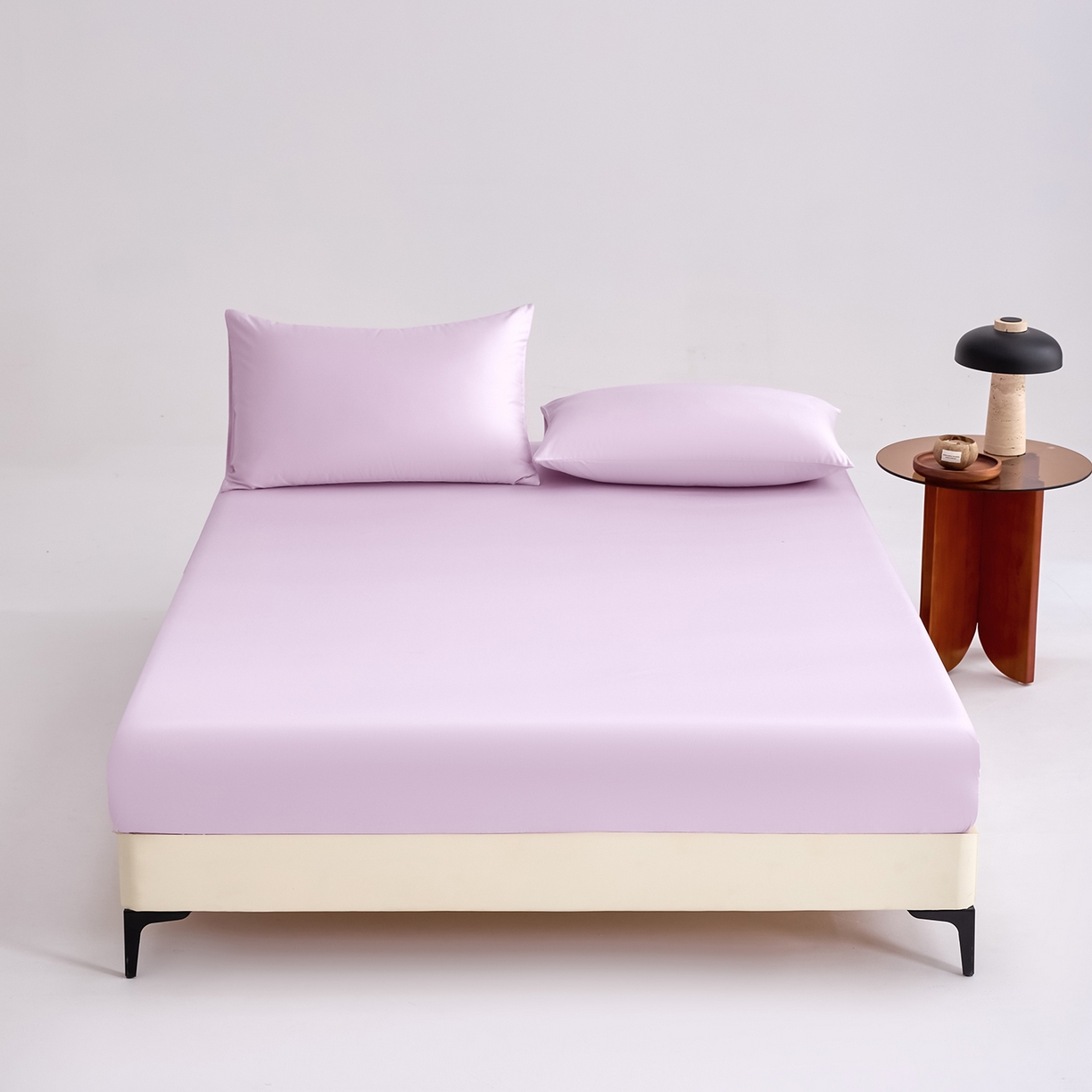 91家纺网 家纺一手货源 找家纺 合欢（原天一阁） 2026新款50s双股长绒棉全棉纯棉床笠三件套 香芋紫