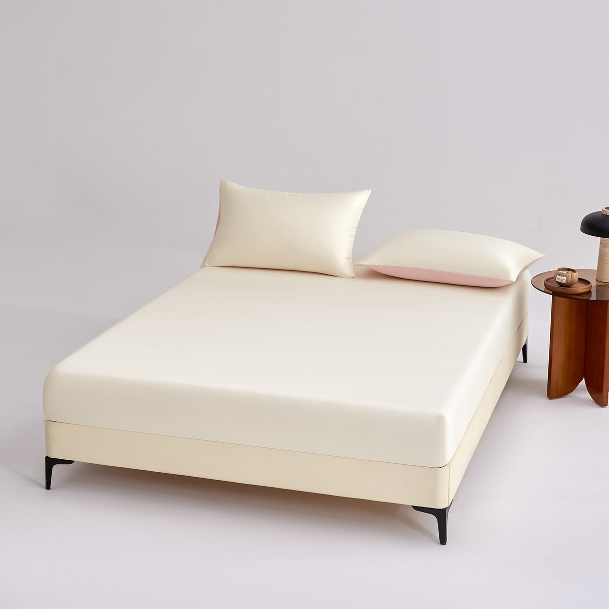 91家纺网 家纺一手货源 找家纺 合欢（原天一阁） 2026新款50s双股长绒棉全棉纯棉床笠三件套 流苏白