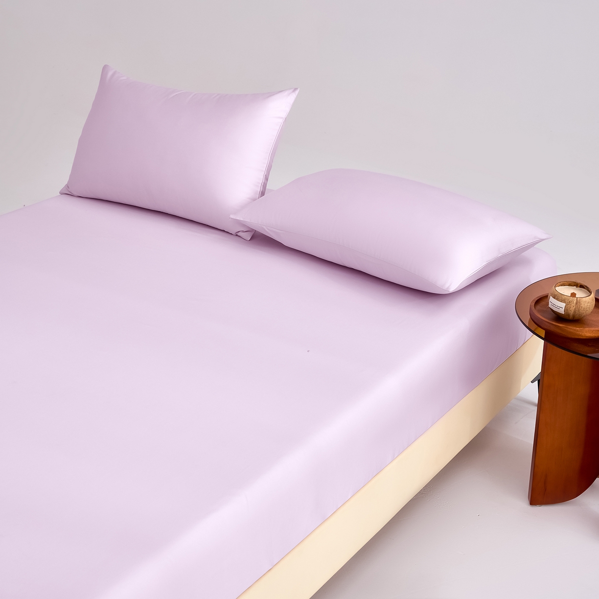 91家纺网 家纺一手货源 找家纺 合欢（原天一阁） 2026新款50s双股长绒棉全棉纯棉床笠三件套 香芋紫