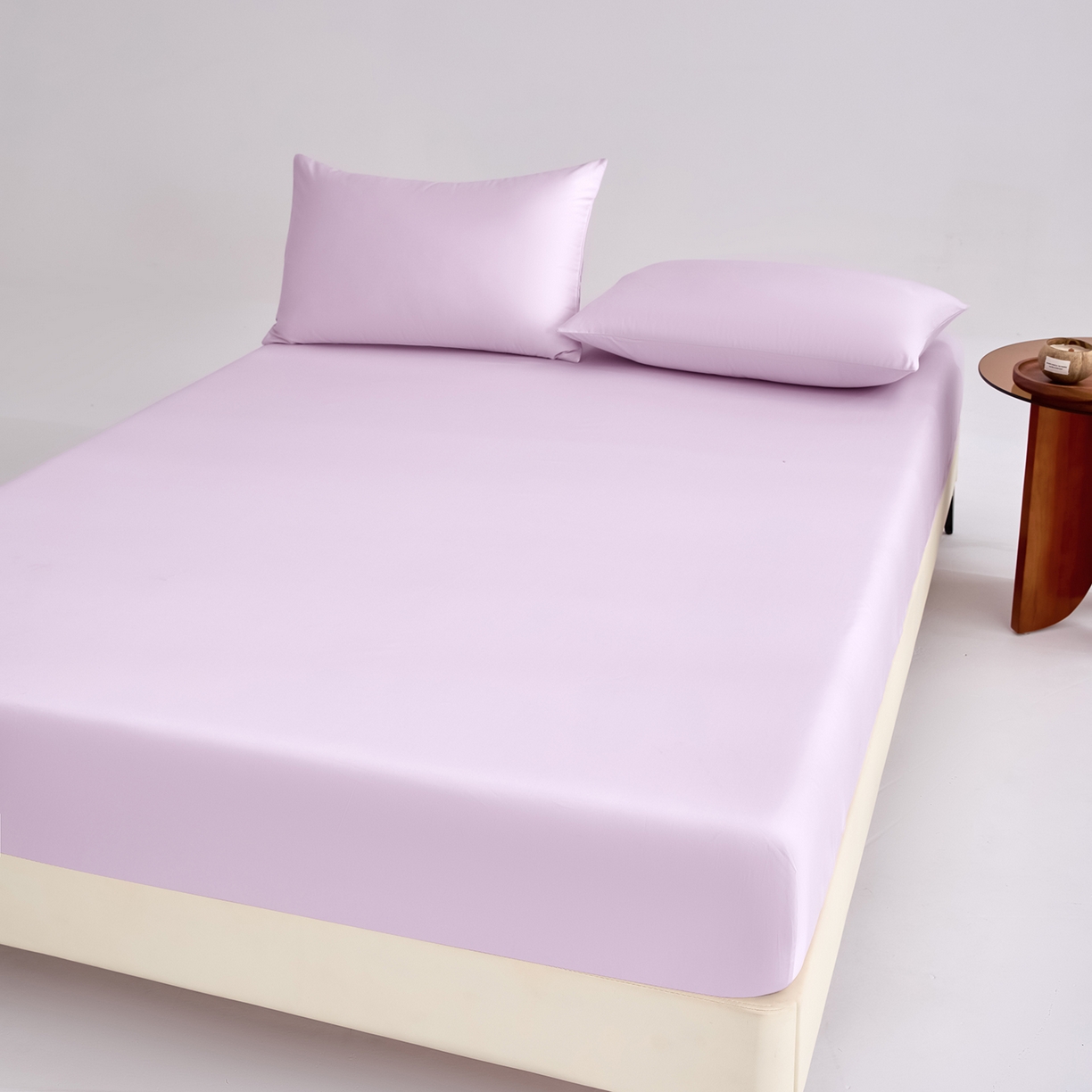 91家纺网 家纺一手货源 找家纺 合欢（原天一阁） 2026新款50s双股长绒棉全棉纯棉床笠三件套 香芋紫