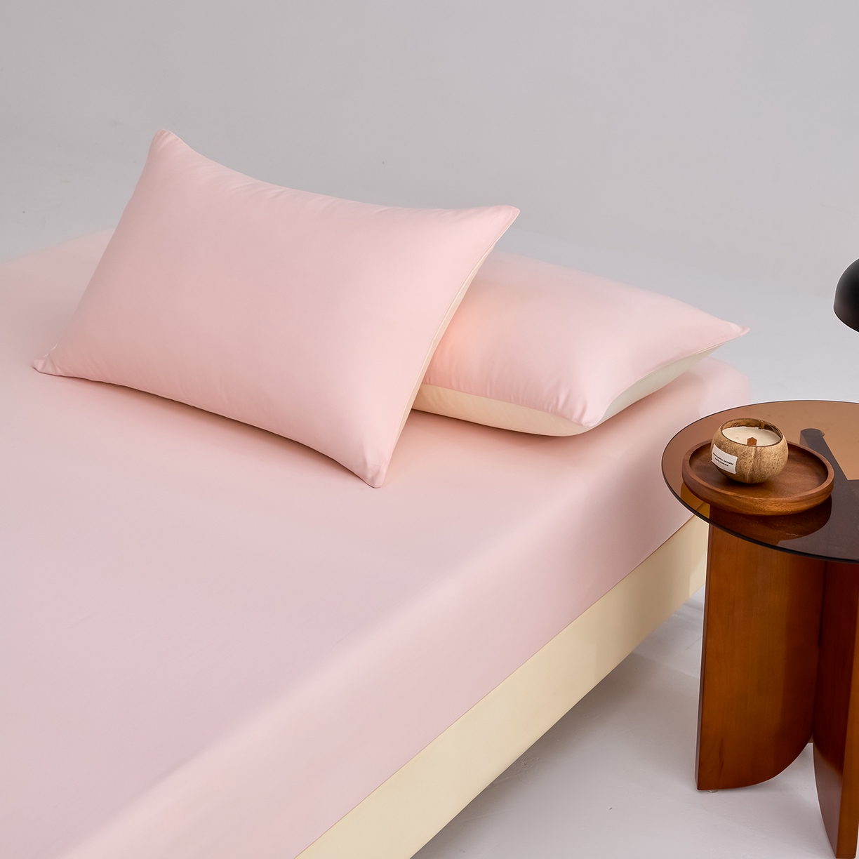 91家纺网 家纺一手货源 找家纺 合欢（原天一阁） 2026新款50s双股长绒棉全棉纯棉床笠三件套 暖心粉