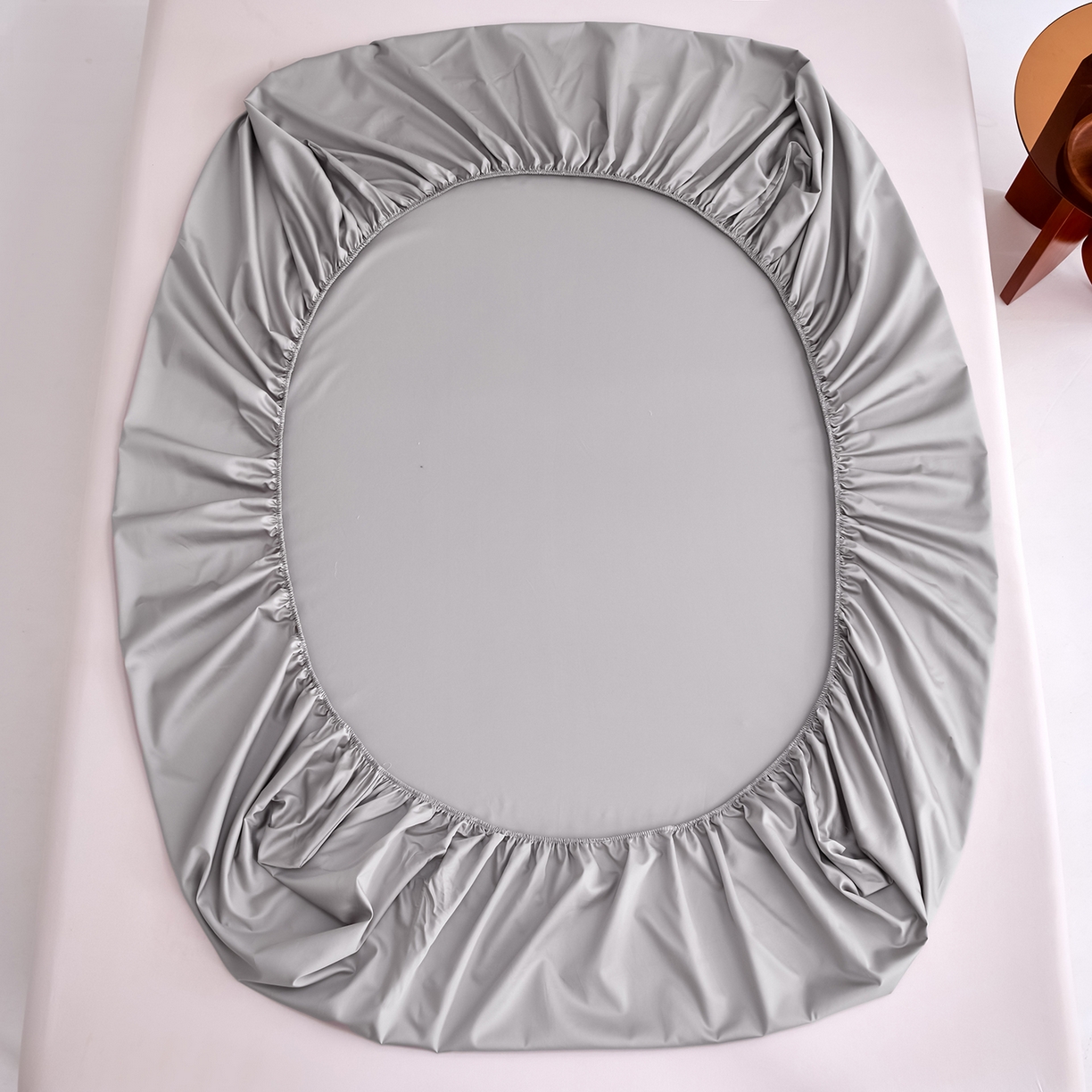 91家纺网 家纺一手货源 找家纺 合欢（原天一阁） 2026新款50s双股长绒棉全棉纯棉床笠三件套 时空灰