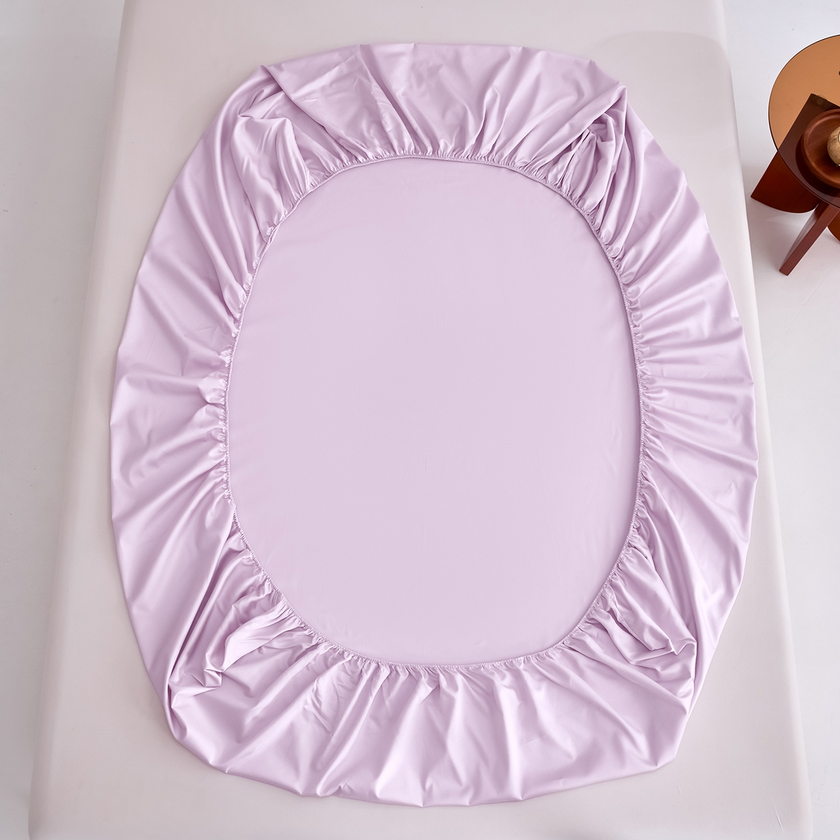 91家纺网 家纺一手货源 找家纺 合欢（原天一阁） 2026新款50s双股长绒棉全棉纯棉床笠三件套 香芋紫