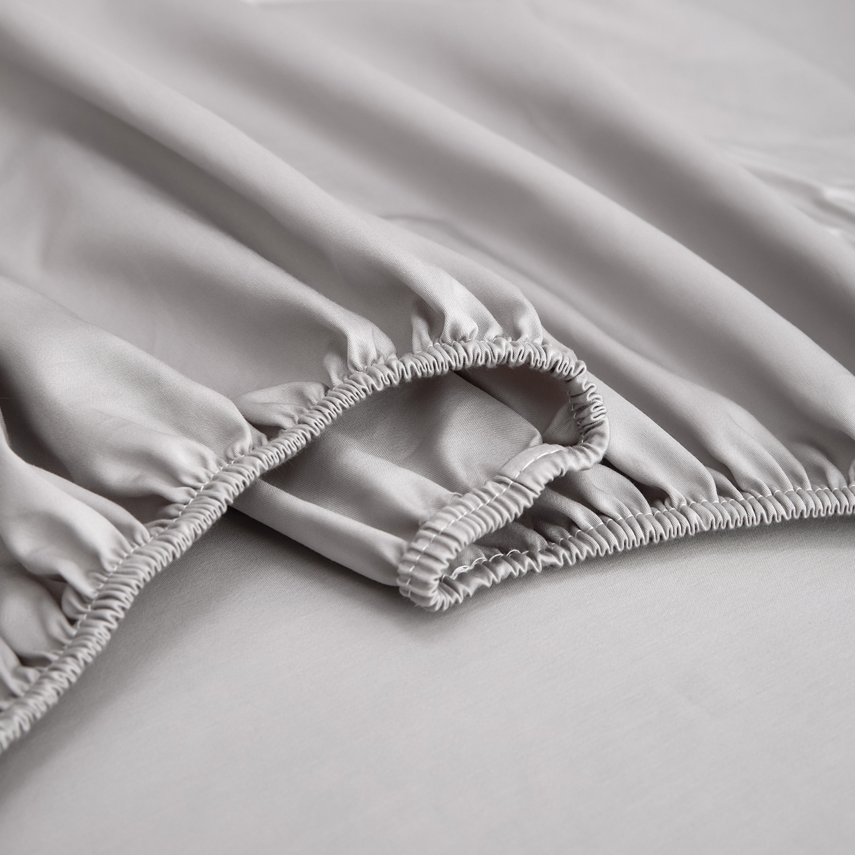 91家纺网 家纺一手货源 找家纺 合欢（原天一阁） 2026新款50s双股长绒棉全棉纯棉床笠三件套 时空灰