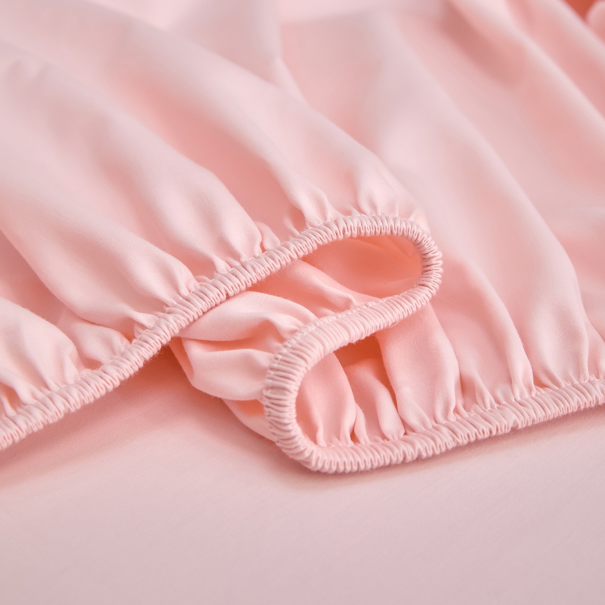 91家纺网 家纺一手货源 找家纺 合欢（原天一阁） 2026新款50s双股长绒棉全棉纯棉床笠三件套 暖心粉