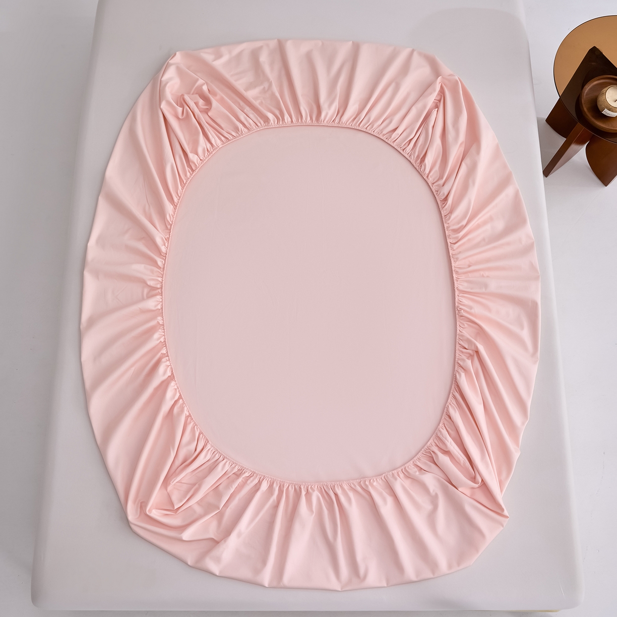 91家纺网 家纺一手货源 找家纺 合欢（原天一阁） 2026新款50s双股长绒棉全棉纯棉床笠三件套 暖心粉