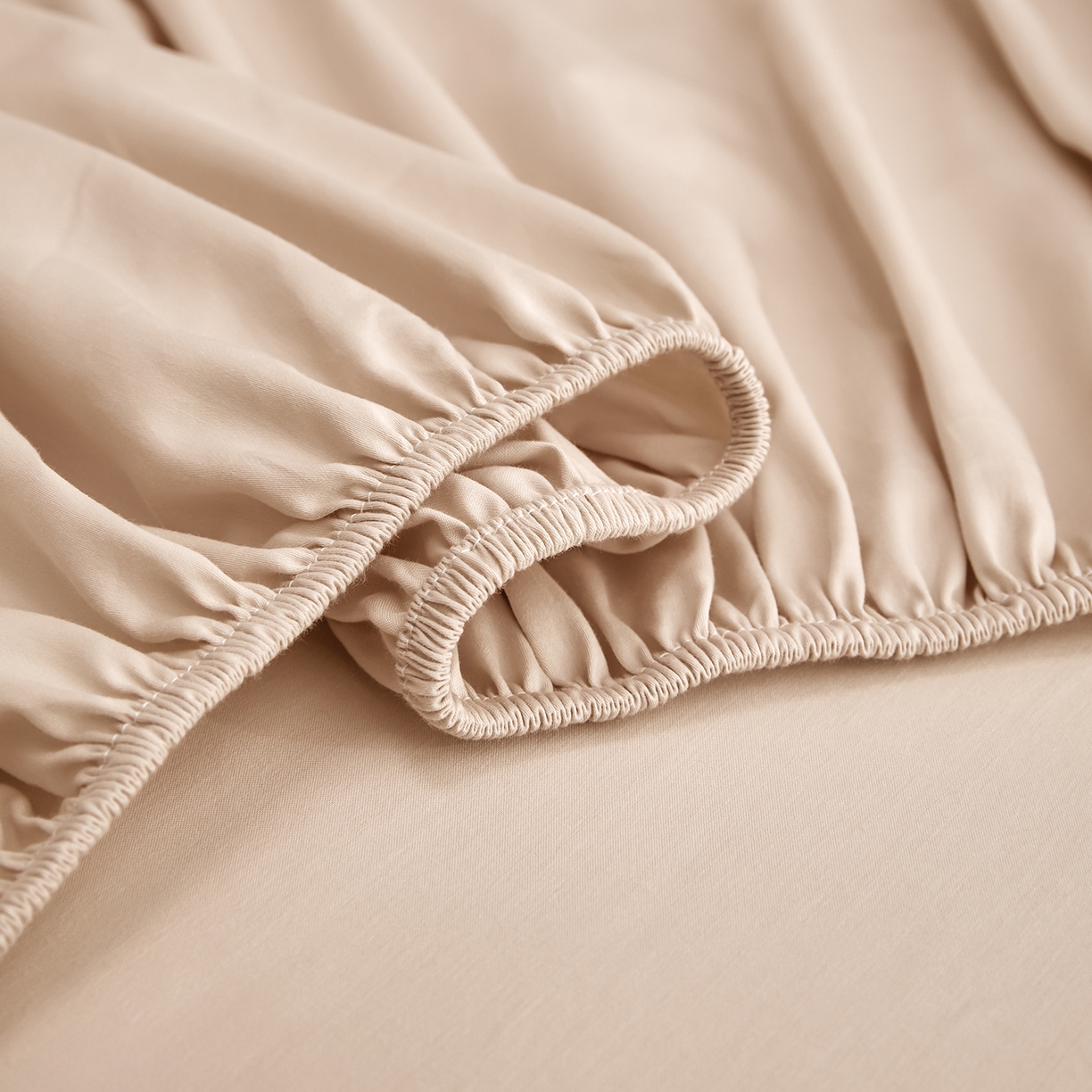 91家纺网 家纺一手货源 找家纺 合欢（原天一阁） 2026新款50s双股长绒棉全棉纯棉床笠三件套 香槟金