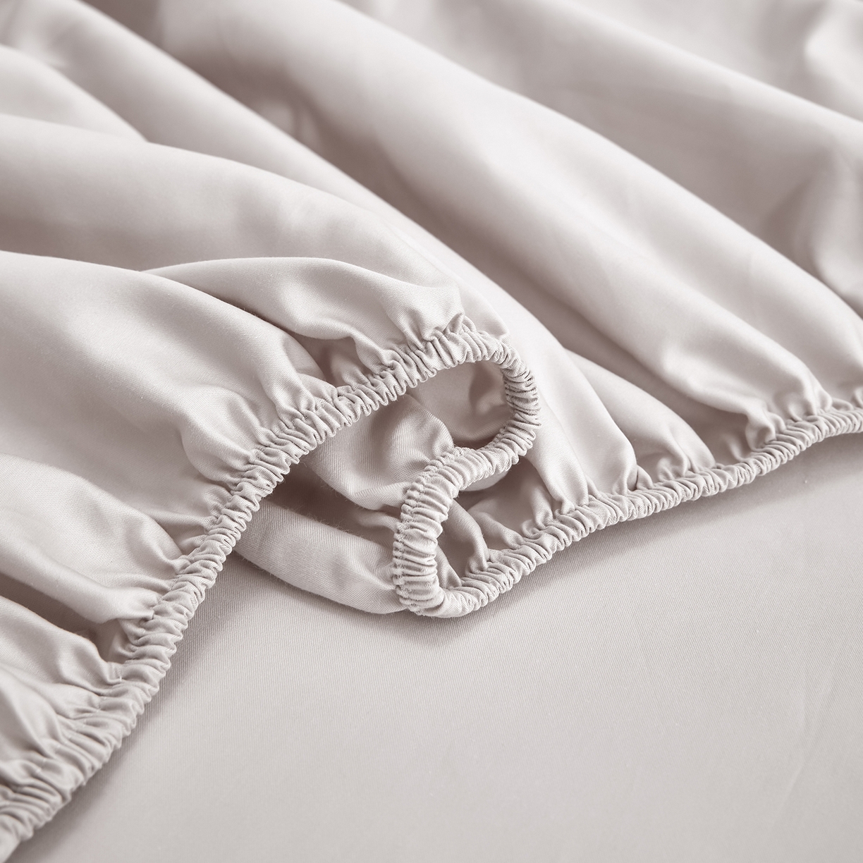 91家纺网 家纺一手货源 找家纺 合欢（原天一阁） 2026新款50s双股长绒棉全棉纯棉床笠三件套 银竹灰