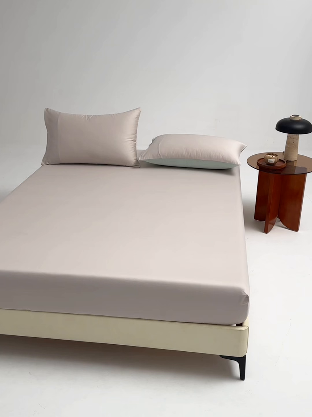 91家纺网 家纺一手货源 找家纺 合欢（原天一阁） 2026新款50s双股长绒棉全棉纯棉床笠三件套 银竹灰