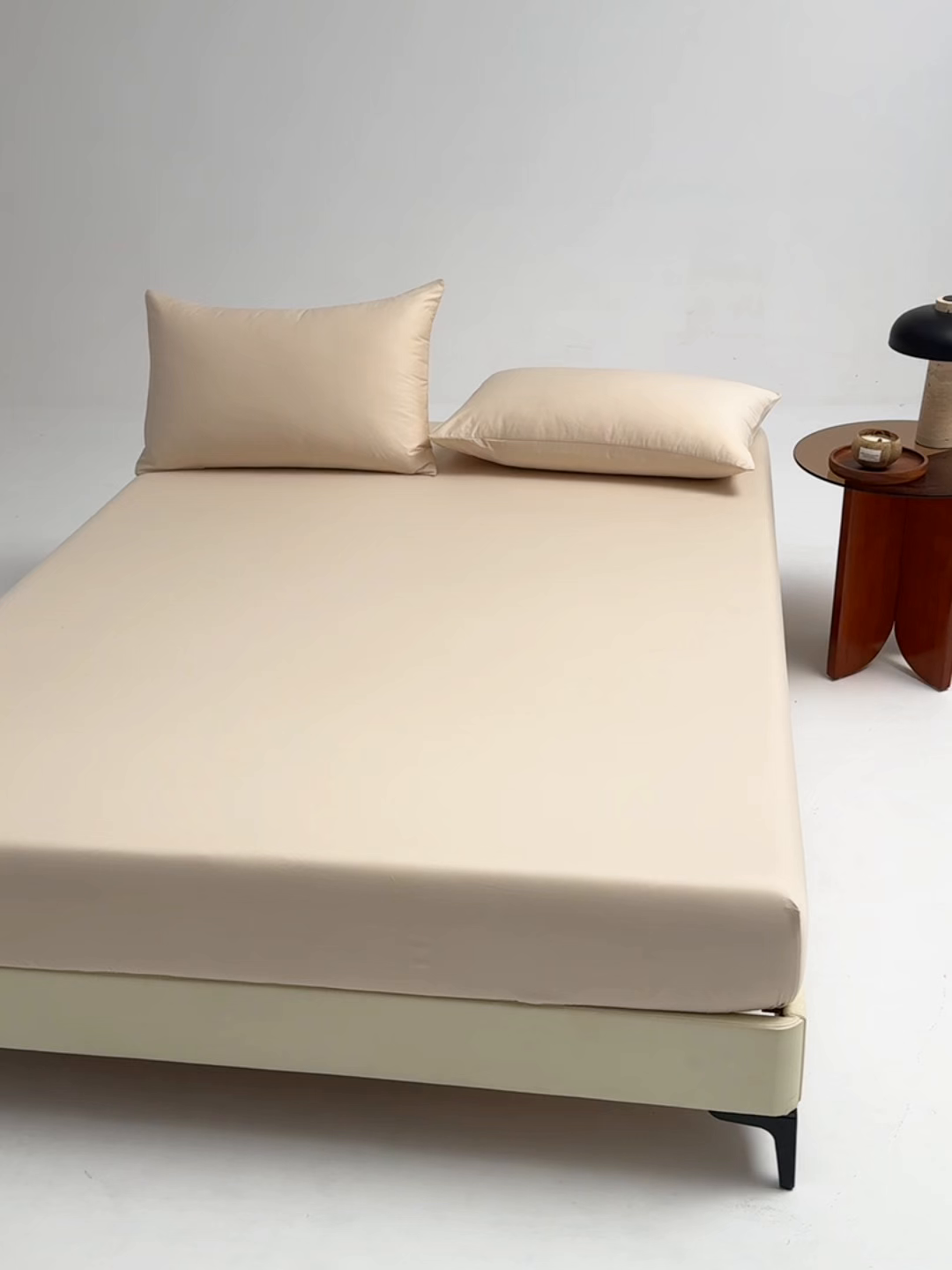 91家纺网 家纺一手货源 找家纺 合欢（原天一阁） 2026新款50s双股长绒棉全棉纯棉床笠三件套 香槟金