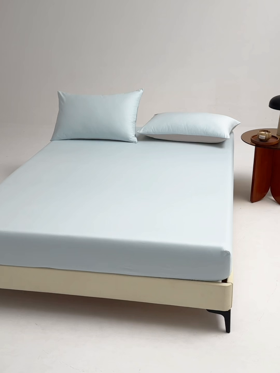 91家纺网 家纺一手货源 找家纺 合欢（原天一阁） 2026新款50s双股长绒棉全棉纯棉床笠三件套 水军蓝