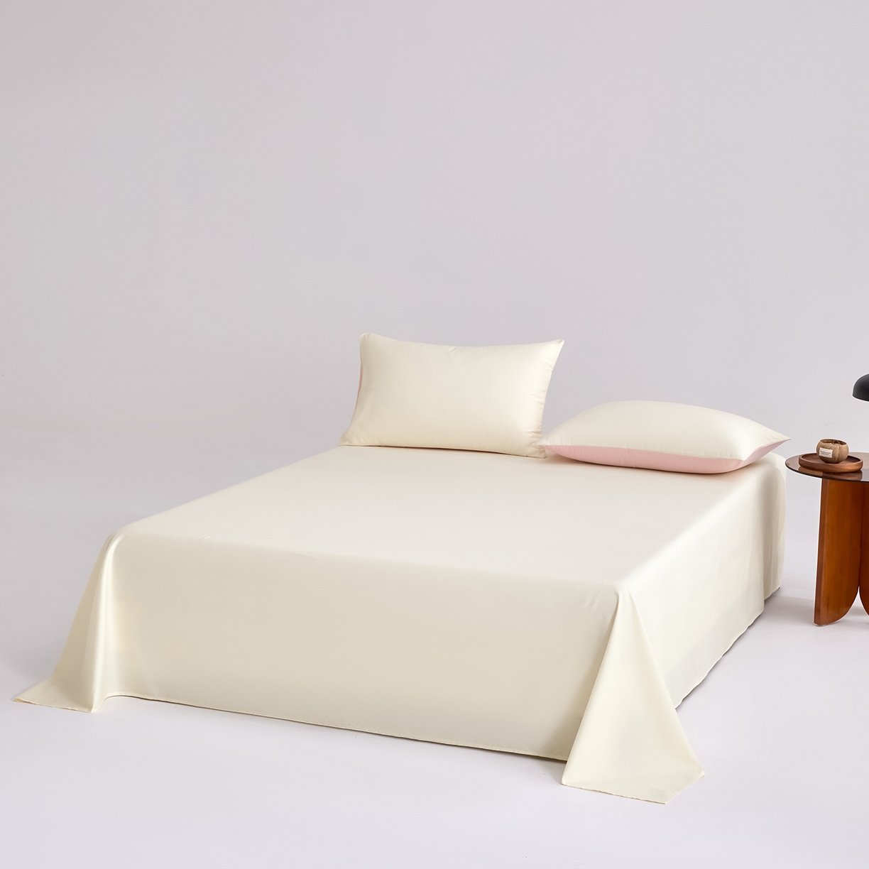 91家纺网 家纺一手货源 找家纺 合欢（原天一阁） 2026新款50s双股长绒棉全棉纯棉床单三件套 流苏白