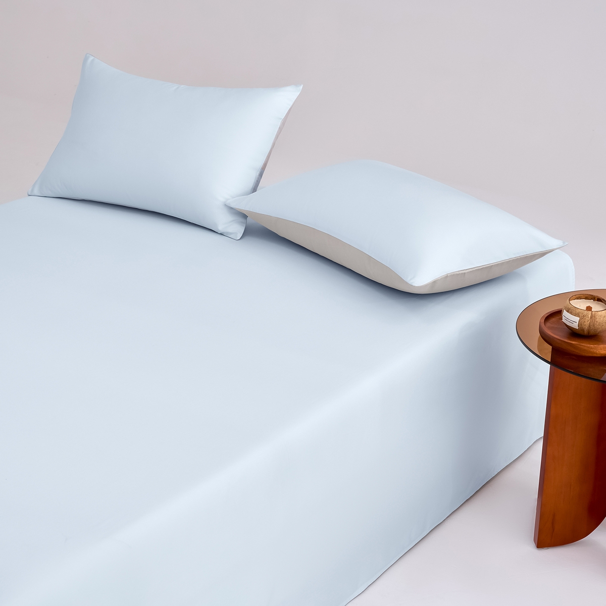 91家纺网 家纺一手货源 找家纺 合欢（原天一阁） 2026新款50s双股长绒棉全棉纯棉床单三件套 水军蓝