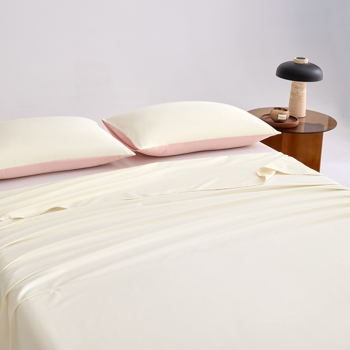 91家纺网 家纺一手货源 找家纺 合欢（原天一阁） 2026新款50s双股长绒棉全棉纯棉床单三件套 流苏白