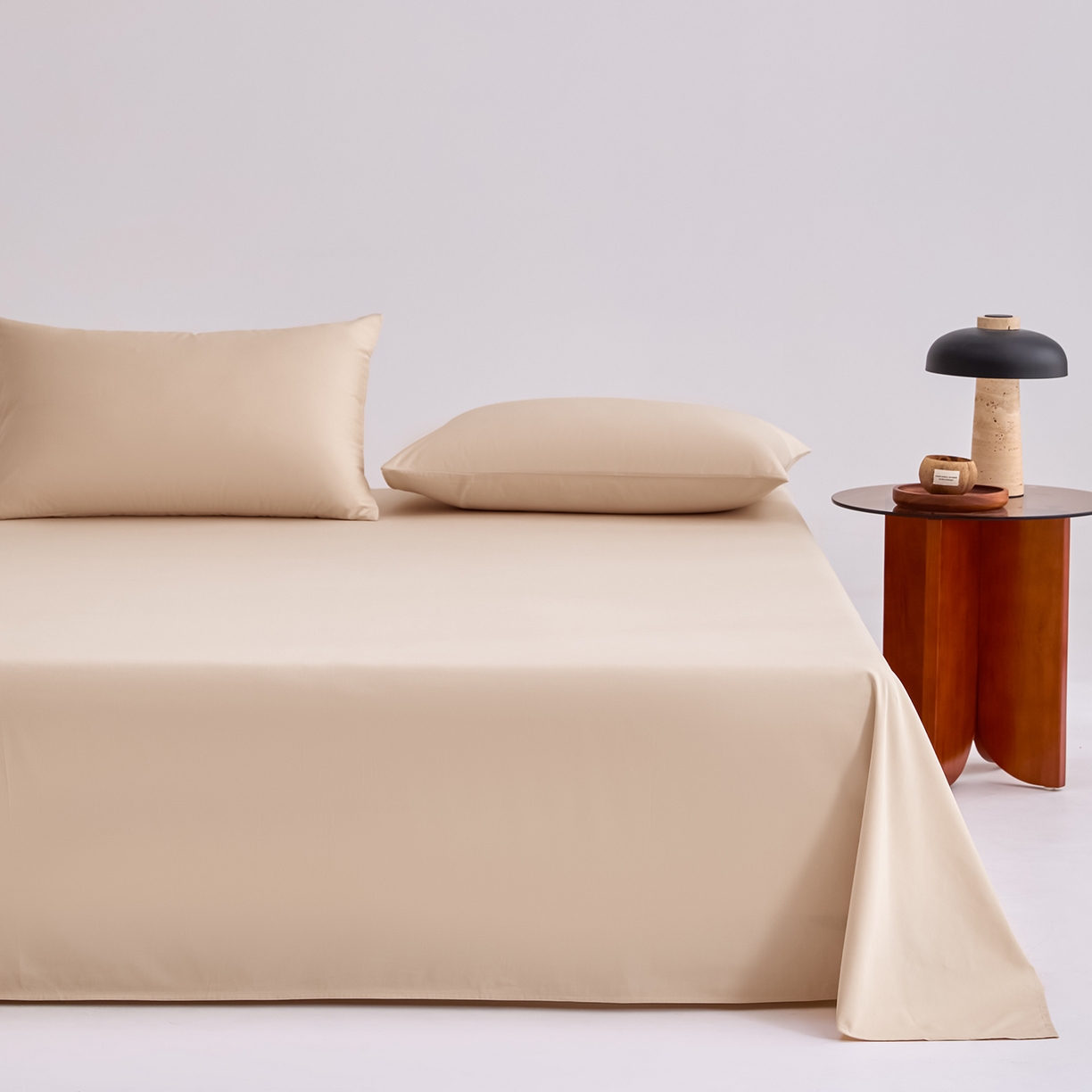 91家纺网 家纺一手货源 找家纺 合欢（原天一阁） 2026新款50s双股长绒棉全棉纯棉床单三件套 香槟金