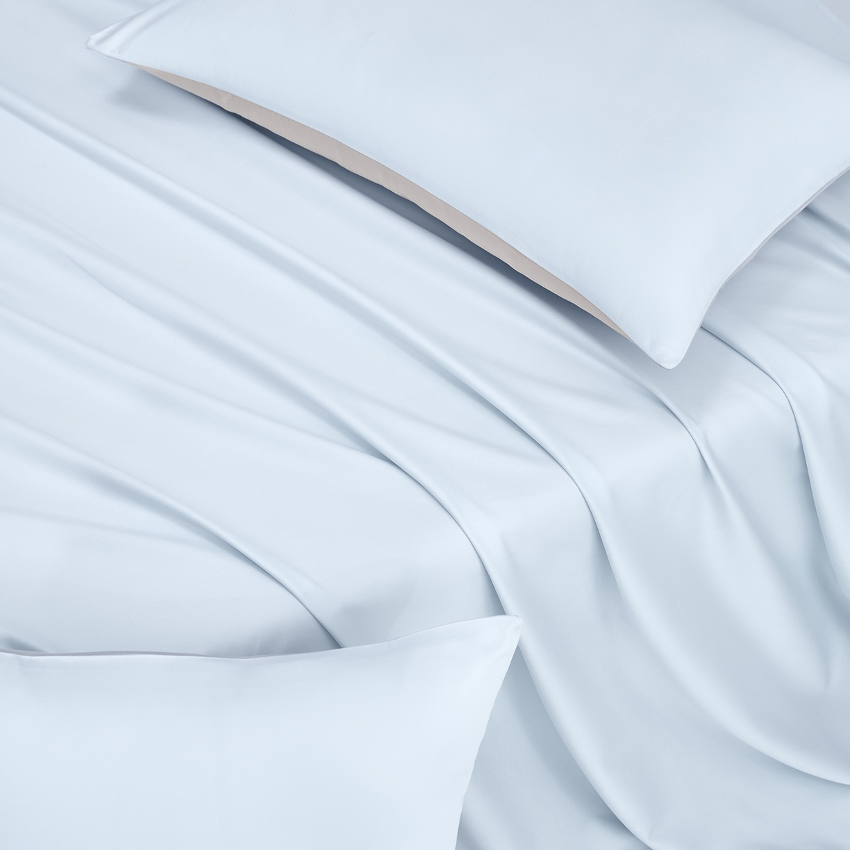 91家纺网 家纺一手货源 找家纺 合欢（原天一阁） 2026新款50s双股长绒棉全棉纯棉床单三件套 水军蓝