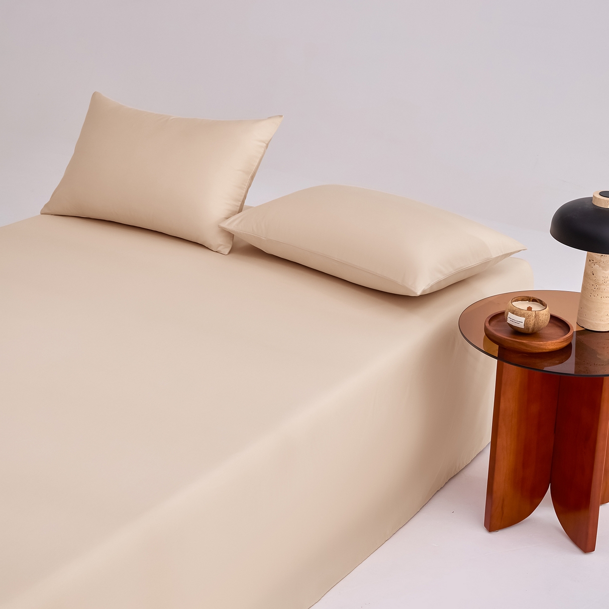 91家纺网 家纺一手货源 找家纺 合欢（原天一阁） 2026新款50s双股长绒棉全棉纯棉床单三件套 香槟金