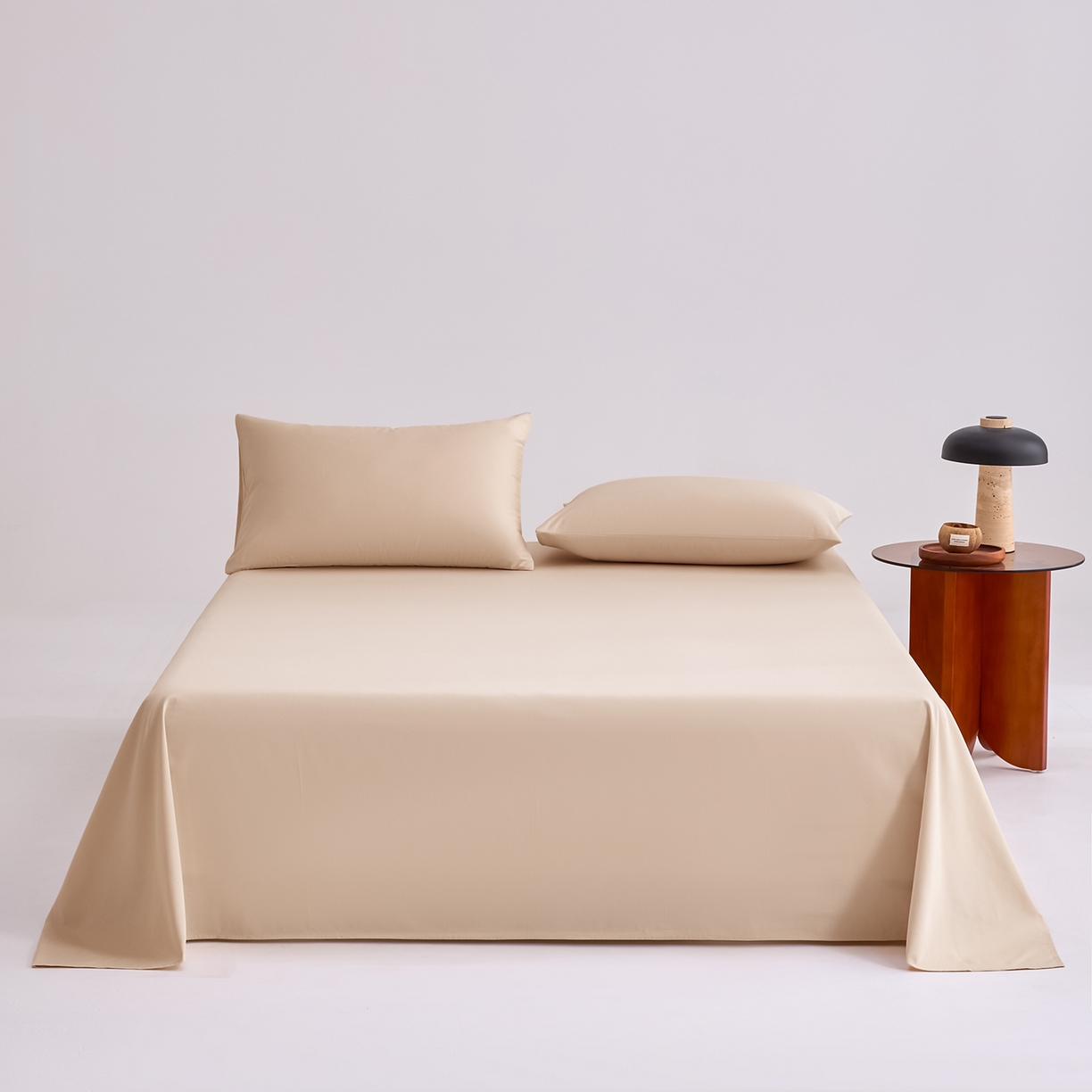 合欢（原天一阁） 2026新款50s双股长绒棉全棉纯棉床单三件套 香槟金