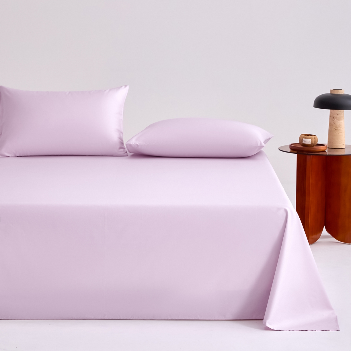 91家纺网 家纺一手货源 找家纺 合欢（原天一阁） 2026新款50s双股长绒棉全棉纯棉床单三件套 香芋紫