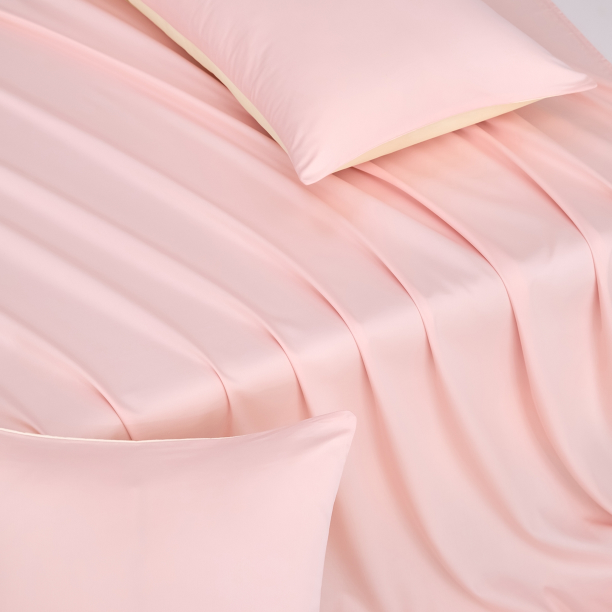 91家纺网 家纺一手货源 找家纺 合欢（原天一阁） 2026新款50s双股长绒棉全棉纯棉床单三件套 暖心粉