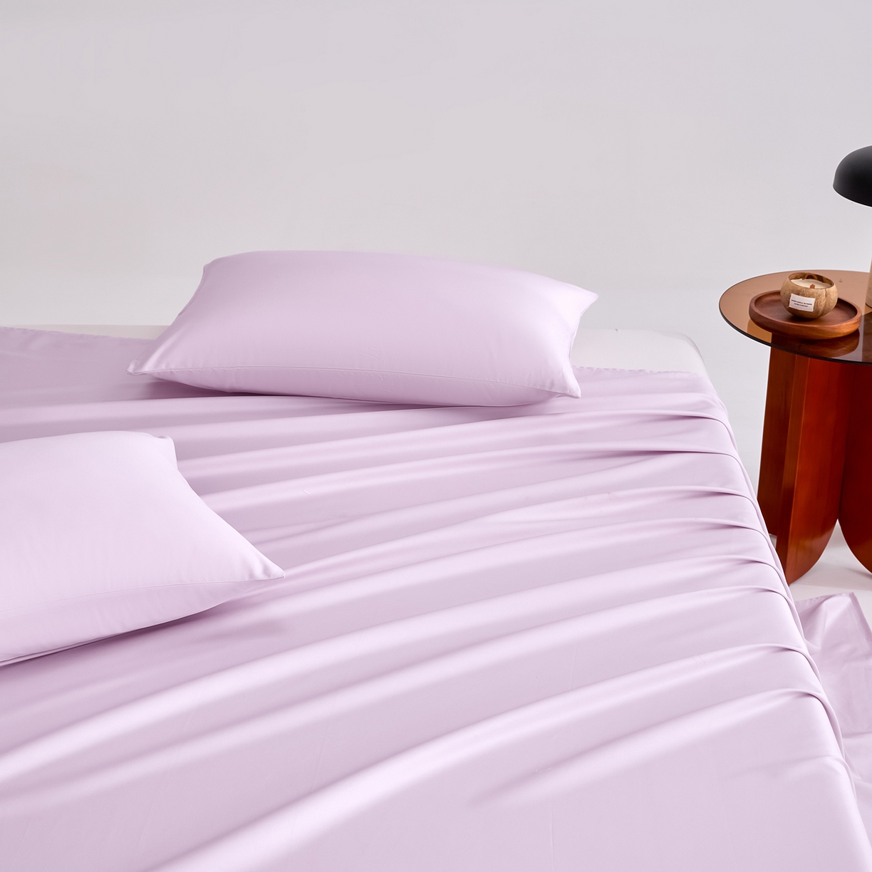 91家纺网 家纺一手货源 找家纺 合欢（原天一阁） 2026新款50s双股长绒棉全棉纯棉床单三件套 香芋紫