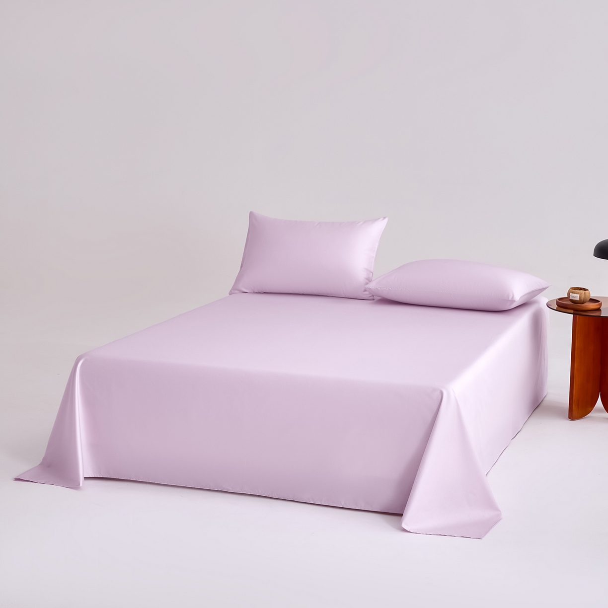 91家纺网 家纺一手货源 找家纺 合欢（原天一阁） 2026新款50s双股长绒棉全棉纯棉床单三件套 香芋紫