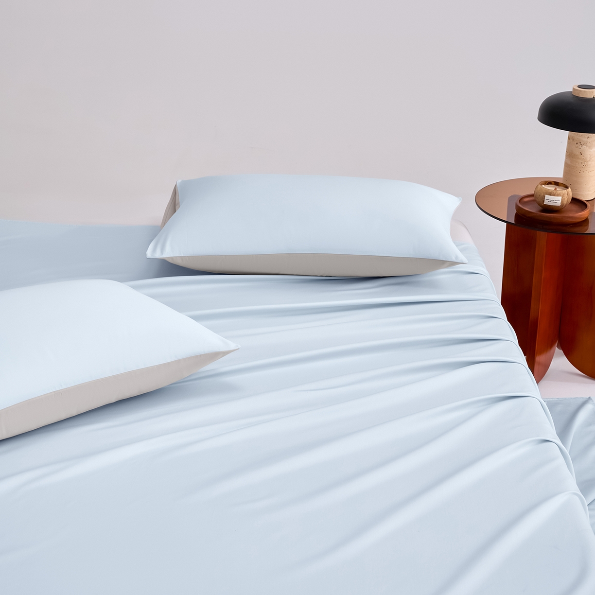 91家纺网 家纺一手货源 找家纺 合欢（原天一阁） 2026新款50s双股长绒棉全棉纯棉床单三件套 水军蓝