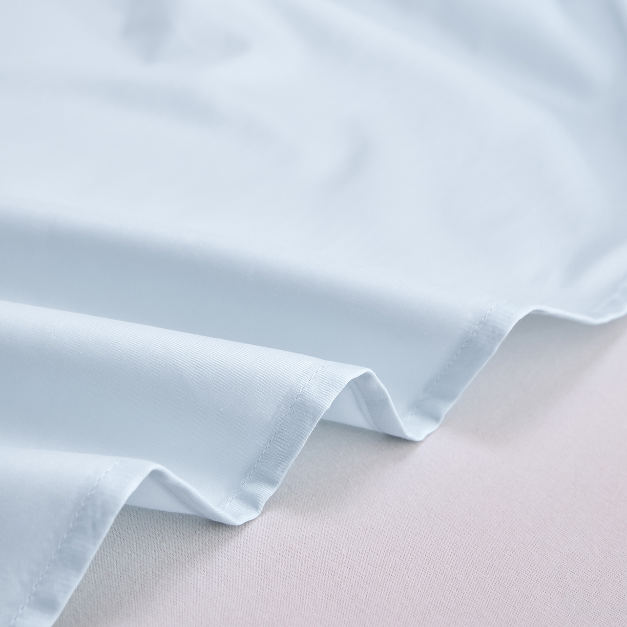 91家纺网 家纺一手货源 找家纺 合欢（原天一阁） 2026新款50s双股长绒棉全棉纯棉床单三件套 水军蓝