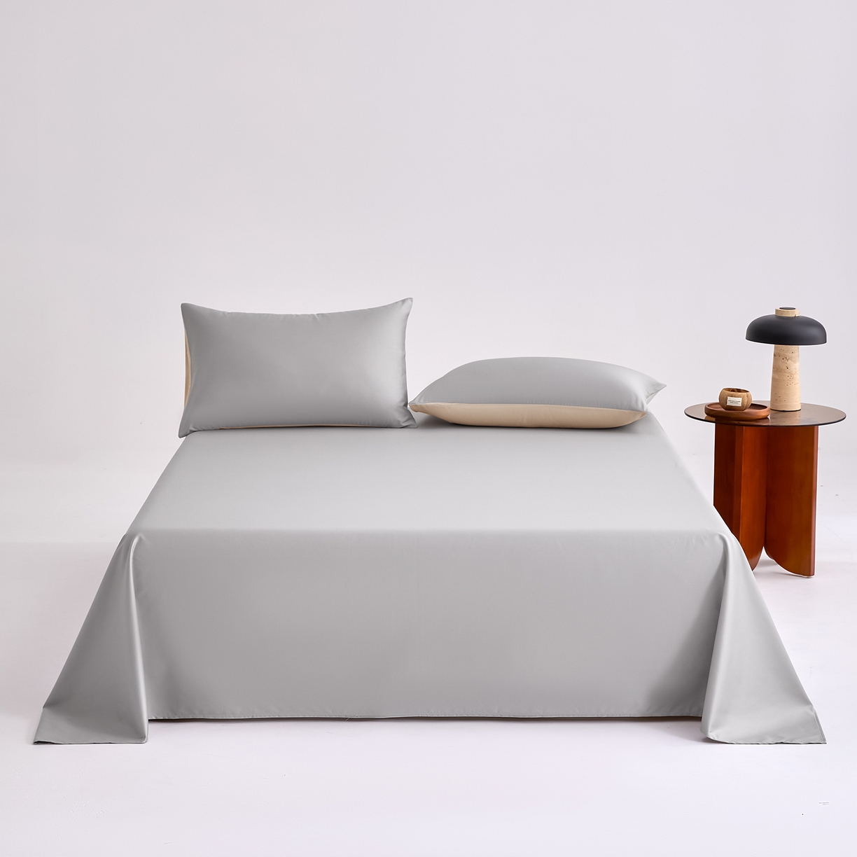 合欢（原天一阁） 2026新款50s双股长绒棉全棉纯棉床单三件套 时空灰