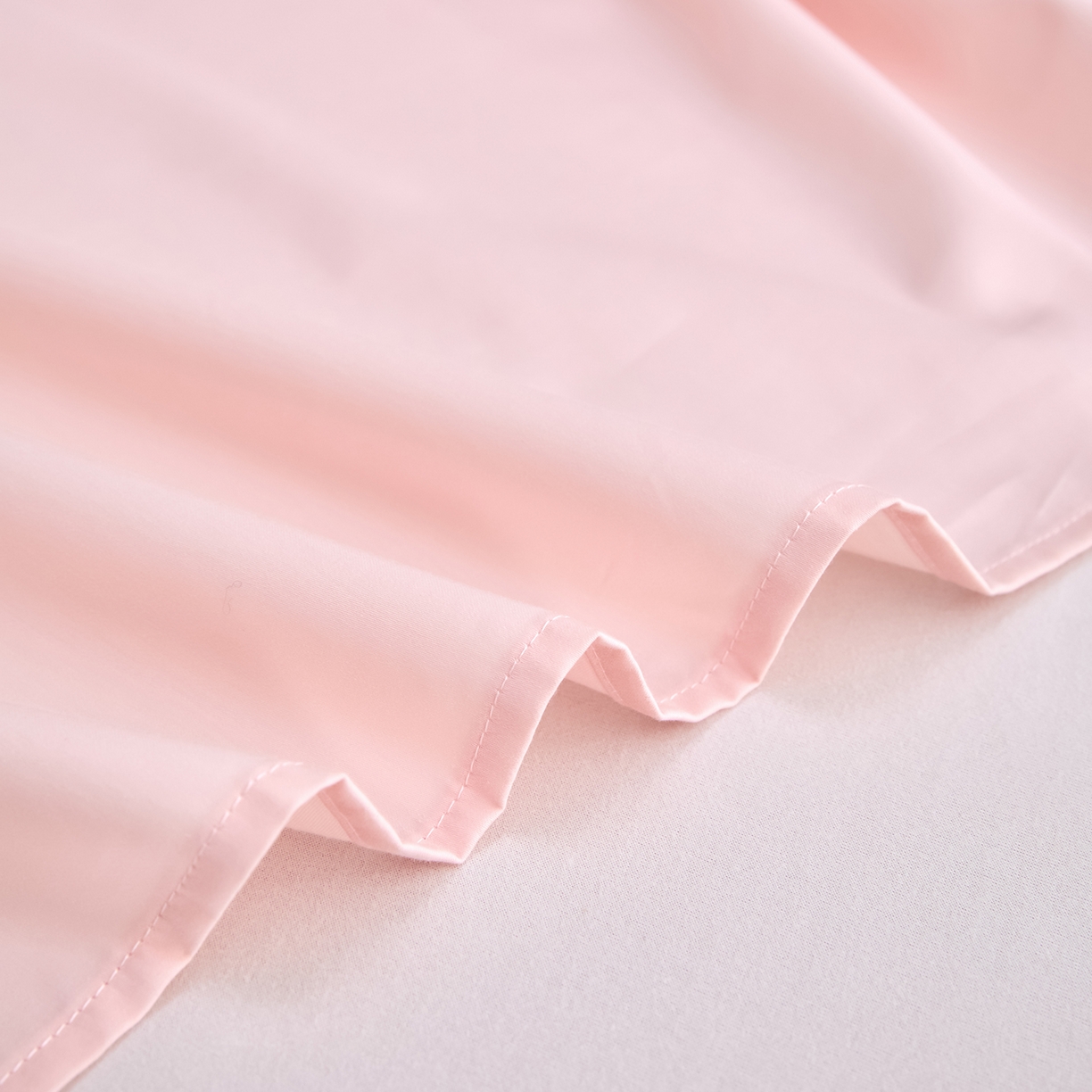 91家纺网 家纺一手货源 找家纺 合欢（原天一阁） 2026新款50s双股长绒棉全棉纯棉床单三件套 暖心粉